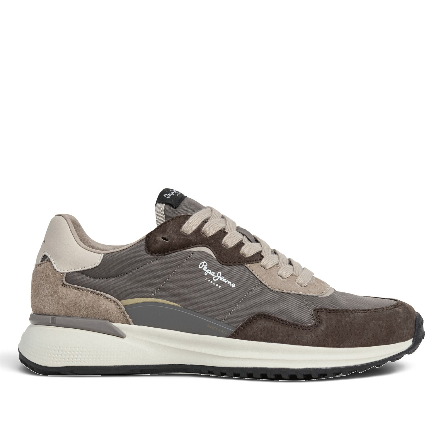 Zapatillas Pepe Jeans Bampton de hombre marrones y beige con detalles de ante