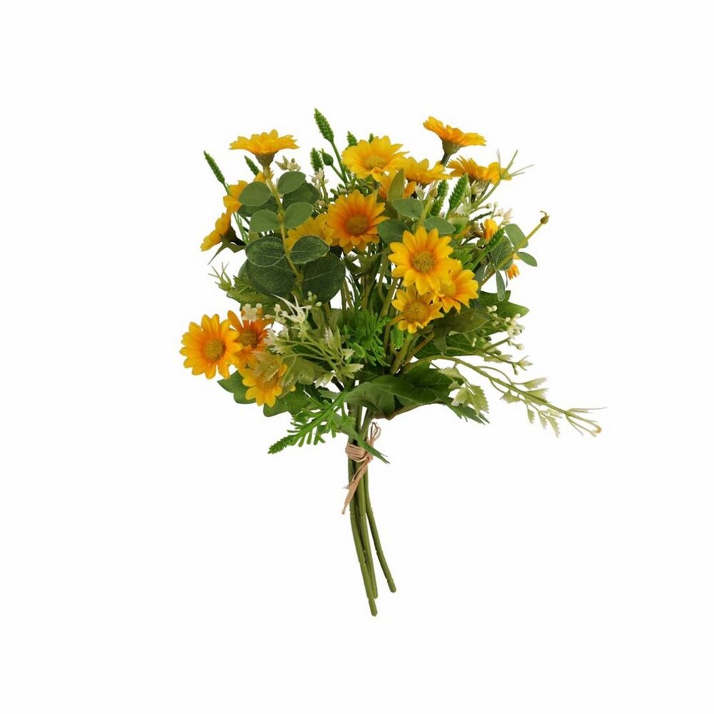 Gerimport Ramo Atado Planta Artificial Amarilla Margaritas 33 Cm - Realista