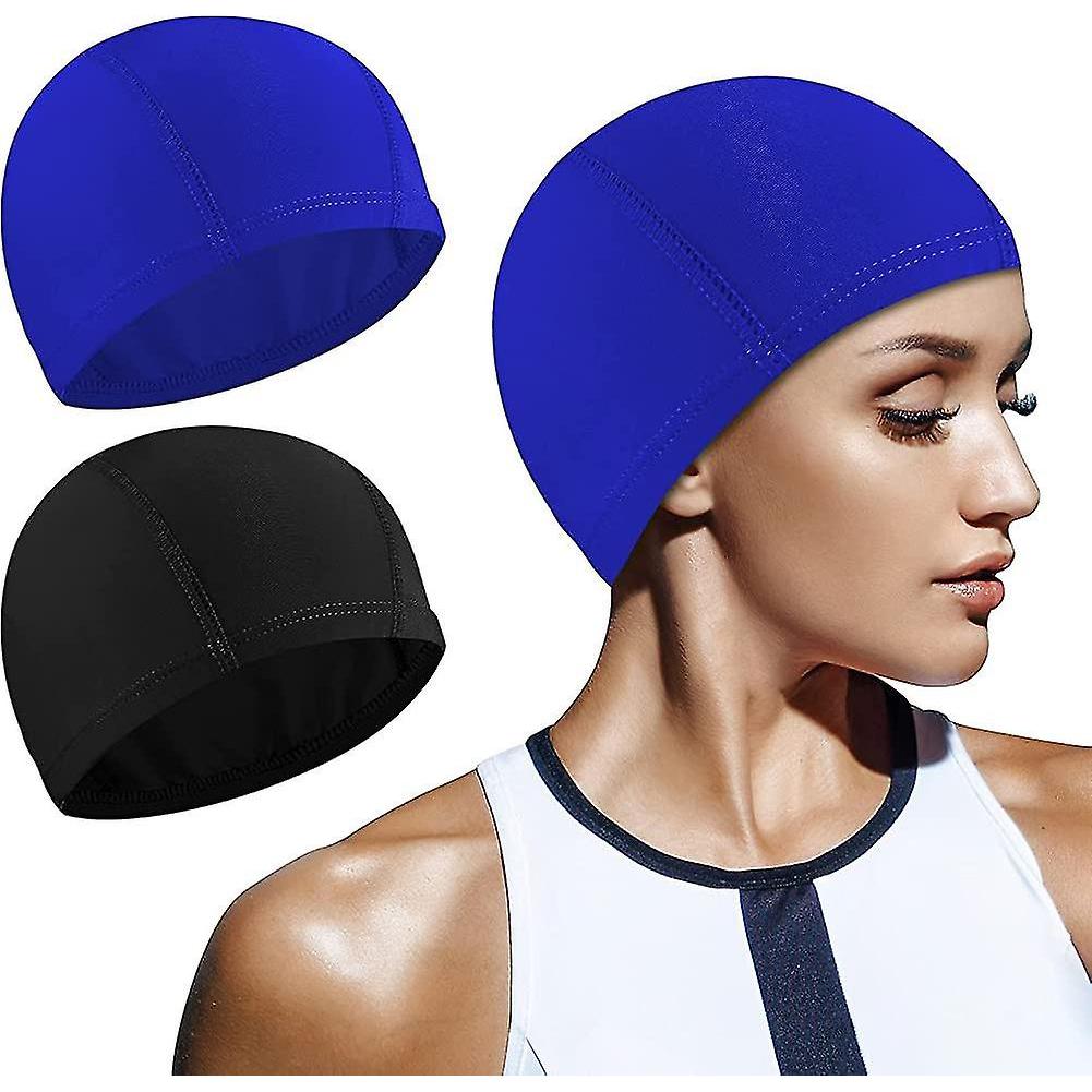 TK 2 Piezas Iave Elasticidad Nylon Gorros de natación Sombreros de natación Duradero/QQ