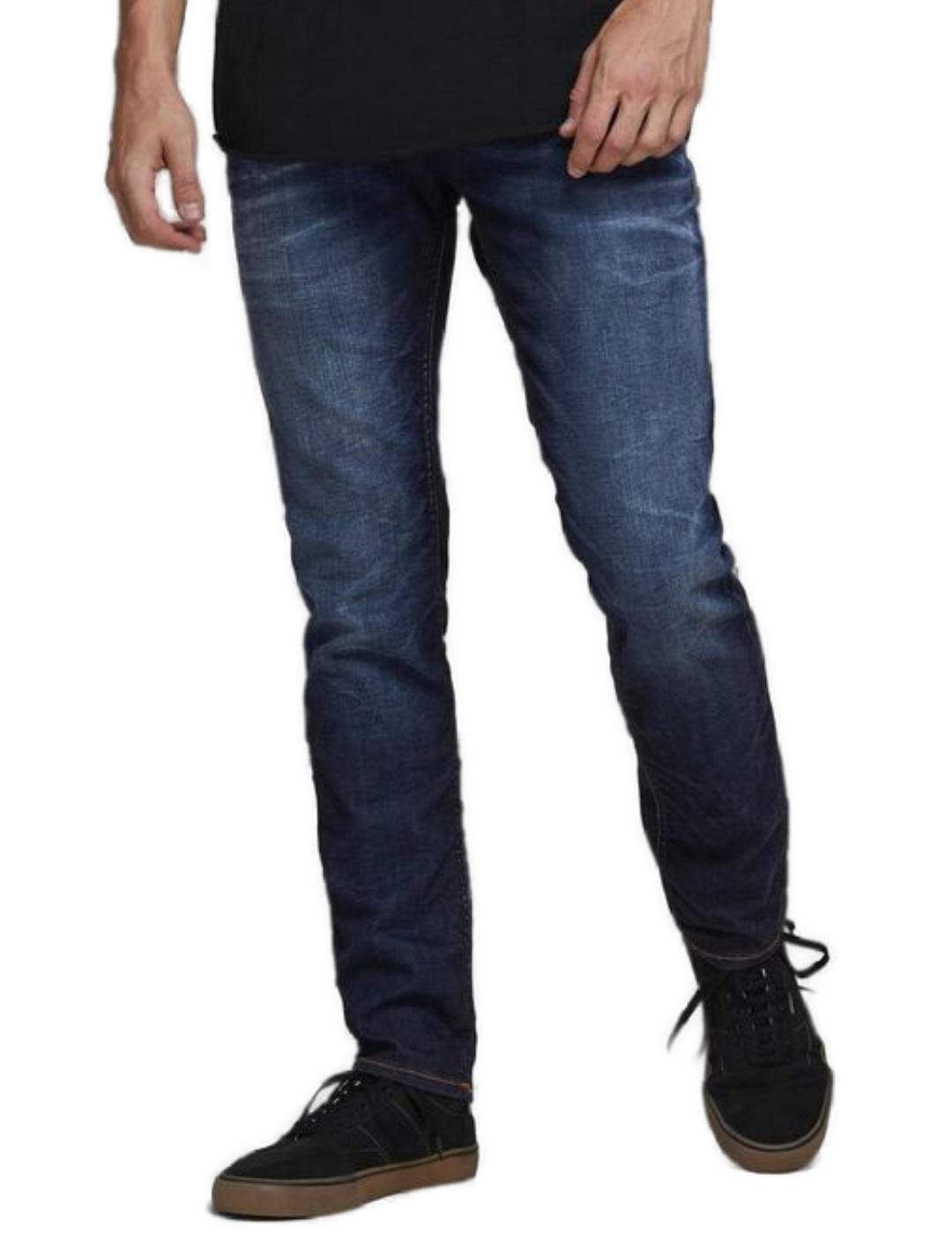 Vaquero Jack/df01jones Tim Noos Slim Marino Hombre - Pantalón Recto Lavado Frontal Blanco