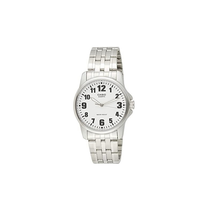 CASIO Reloj con Correa de Acero Inoxidable MTP-1260D-7B callero esfera blanca MTP1260PD7B
