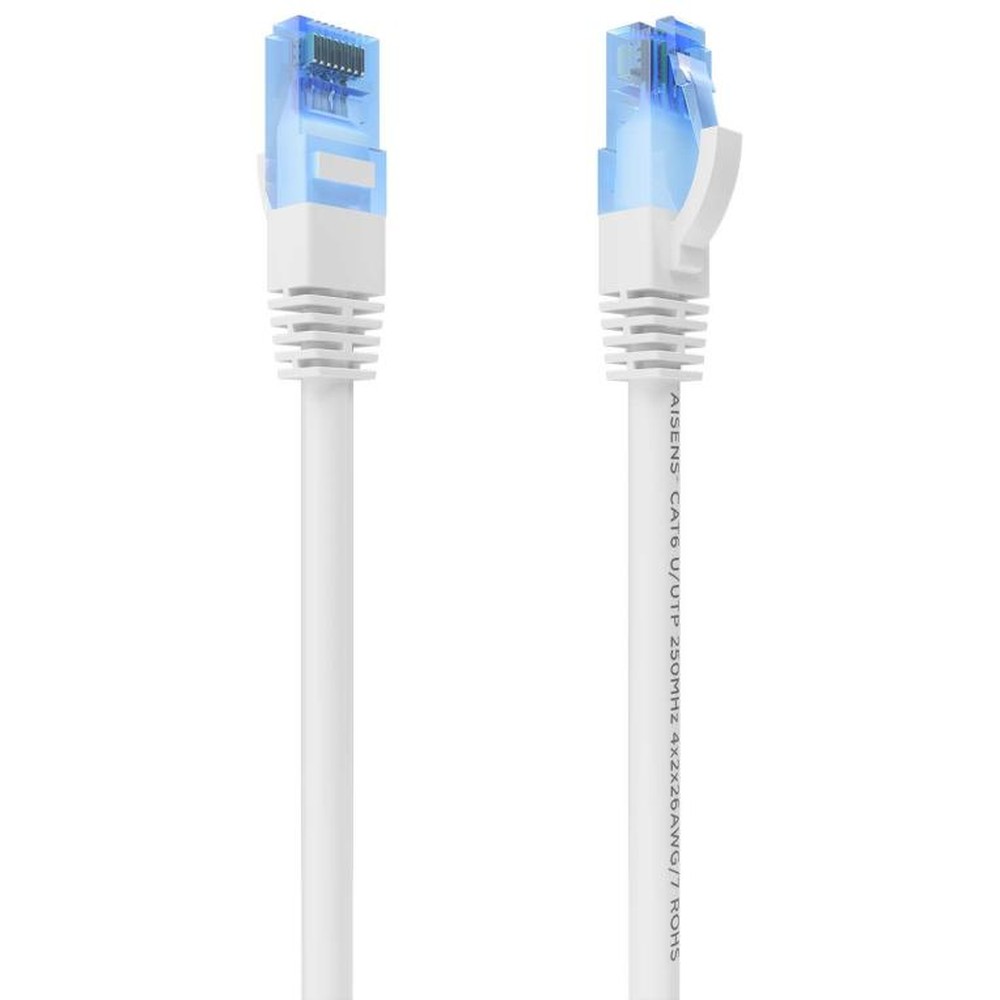 Aisens - Cable de red Cat.6 UTP 75 cm blanco con conectores macho RJ45 AWG26 CCA 1000Mbps para redes profesionales