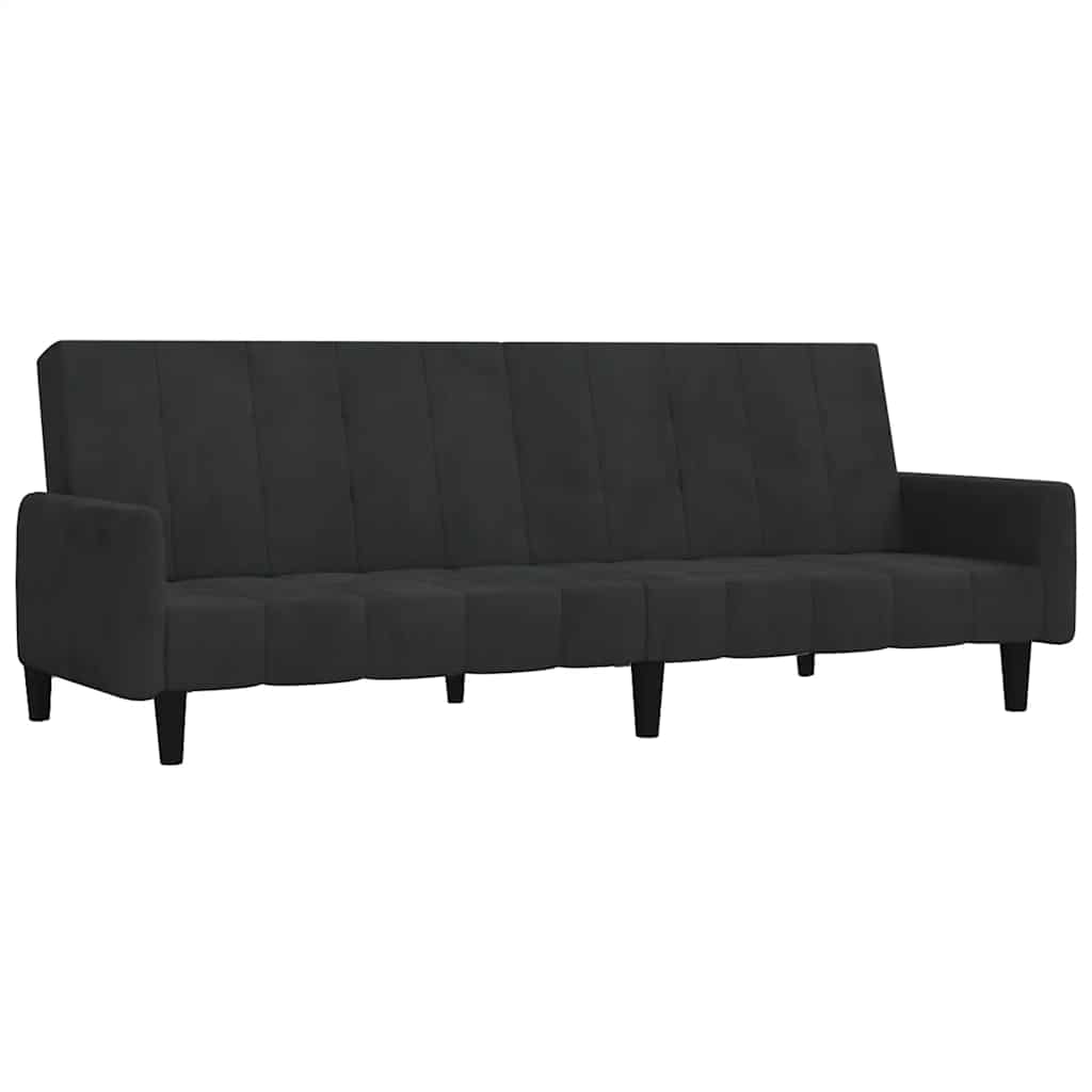 vidaXL Sofá cama de 2 plazas terciopelo negro