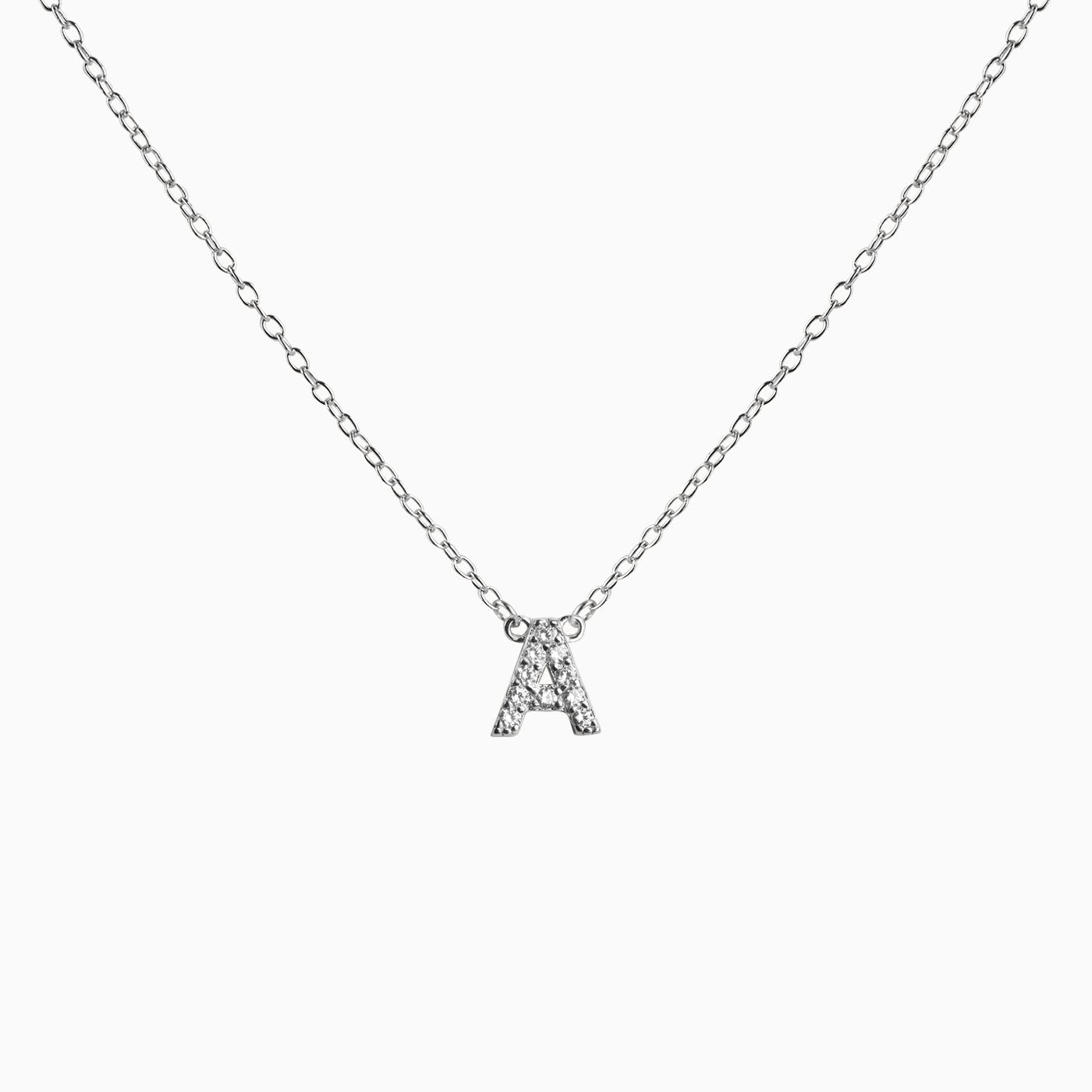 Kalk Collar Inicial de Ley 295 Con Circonitas Blancas - Collares para mujer de alta joyería