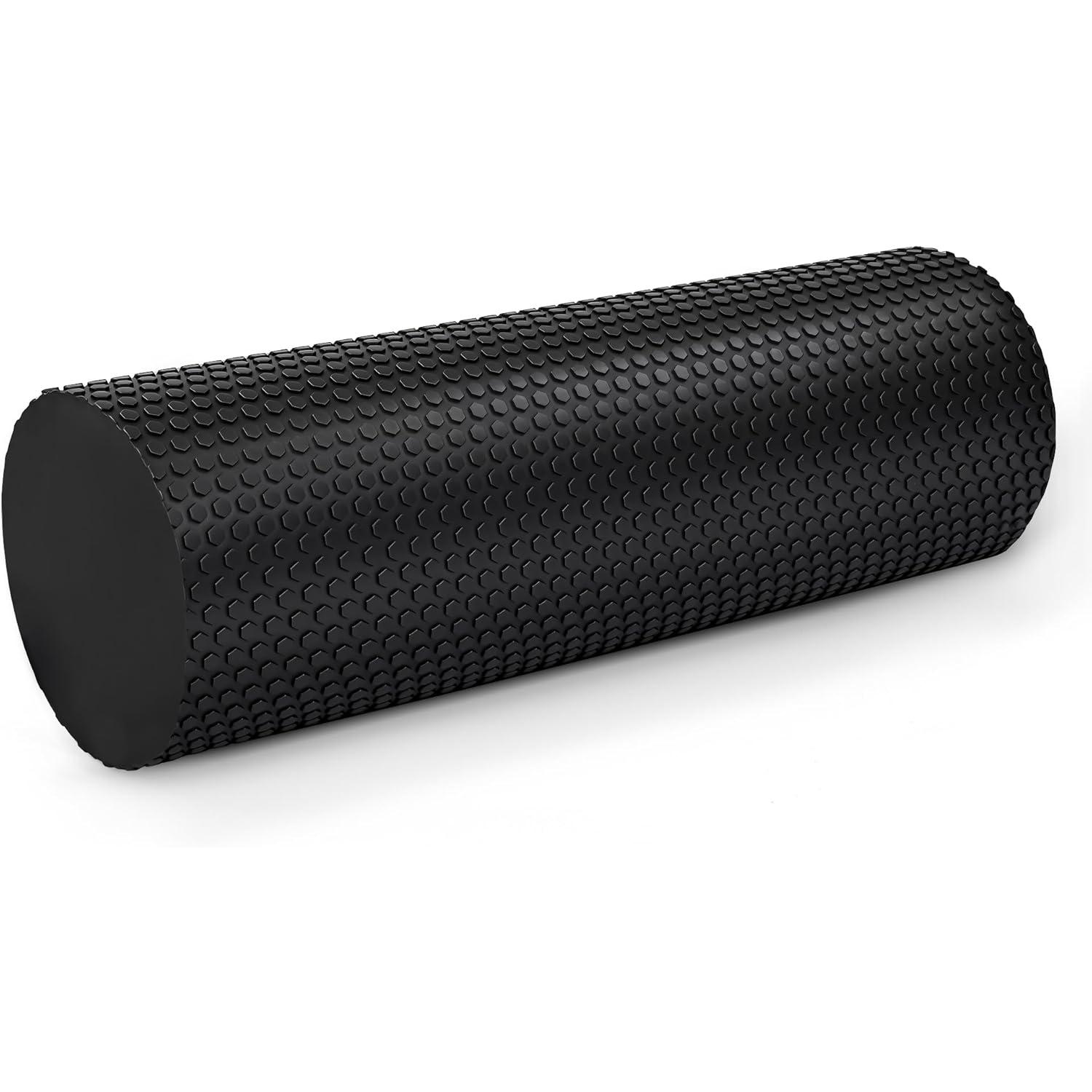 T-LoVendo Rodillo de Espuma De Alta Densidad para Masaje Muscular y Estiramientos | Foam Roller para Yoga Pilates Rehabilitación y Fitness |Alivio Miofascial l Espalda y Piernas | Varias medidas l Negro
