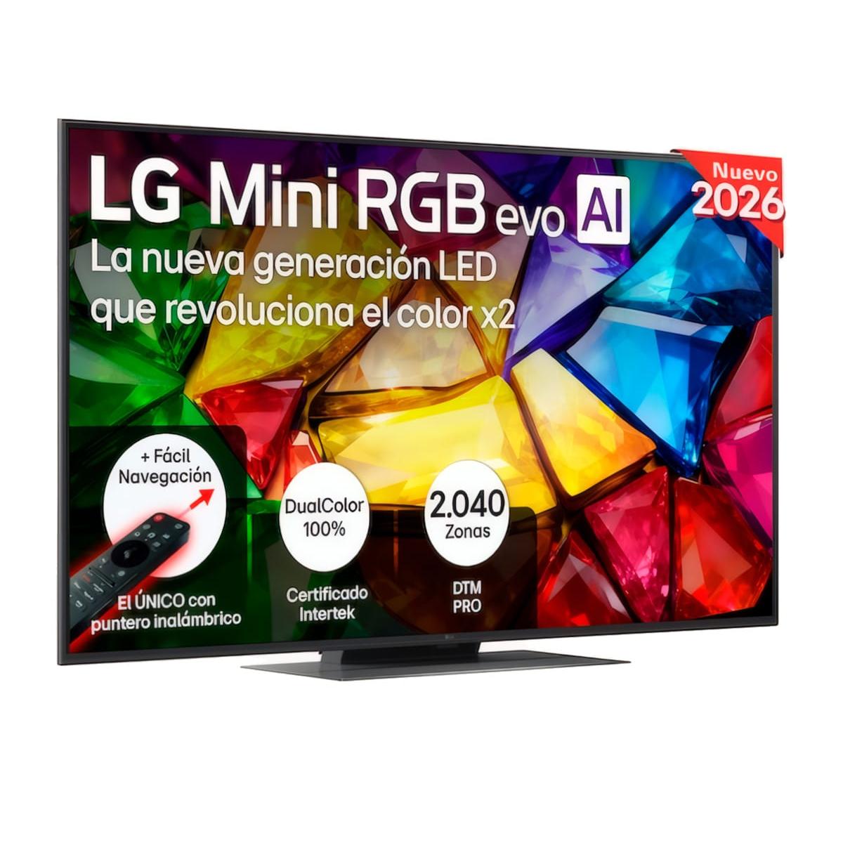 LG - Televisión Smart TV 75 pulgadas Mini RGB AI MRGB87 con 4K UHD, Dolby Vision y Atmos, procesador α8 Gen3 y WebOS 26