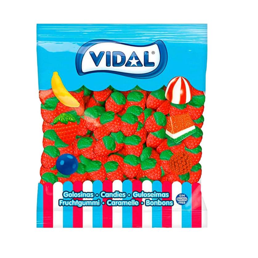 VIDAL Fresas Silvestres bolsa 1 Kg aprox 167uds sabor a Fresa  sin gluten  sin grasa sabor original Vidal garantizado