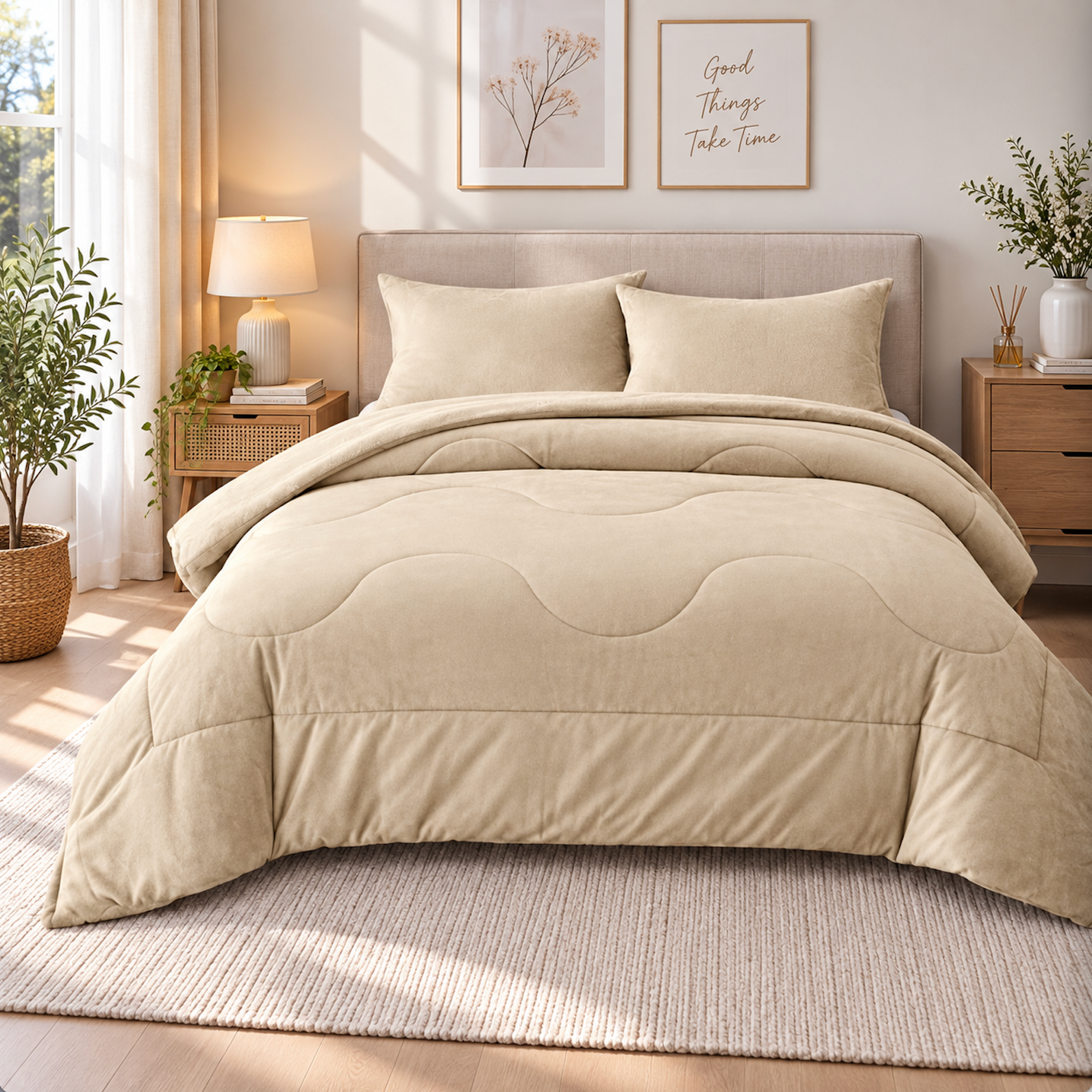 AYU SHOP  Edredón de Borrego para Invierno, con 2 Fundas de Almohada, Grueso, Cálido y Suave,  – Colcha Térmica para Cama de 135cm/220x240cm y 150cm/240x260cm, Varios Colores