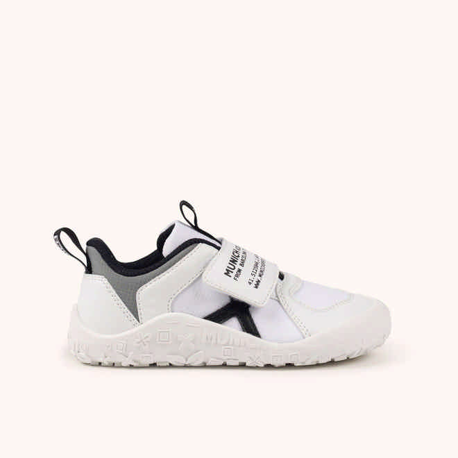 Munich Mini Lito VCO 03 Blanco Gris - Zapatilla Barefoot Infantil, respetuosa con el desarrollo del pie