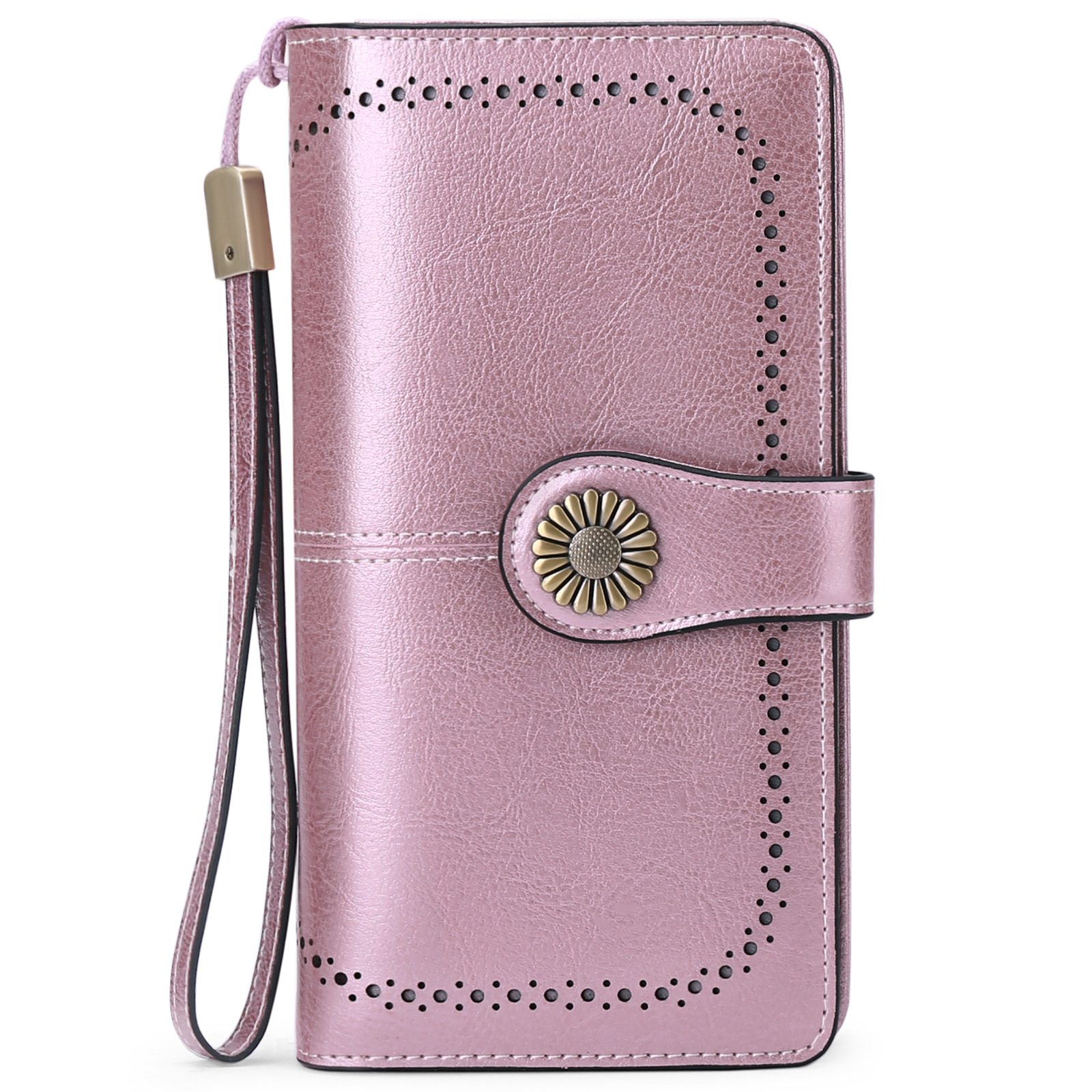 Billeteras de cuero para mujer, tarjetero de crédito con bloqueo RFID, pulsera de gran capacidad | with RFID Blocking, Large Capacity, Wristlet, with RFID Blocking, Large Capacity, Wristlet