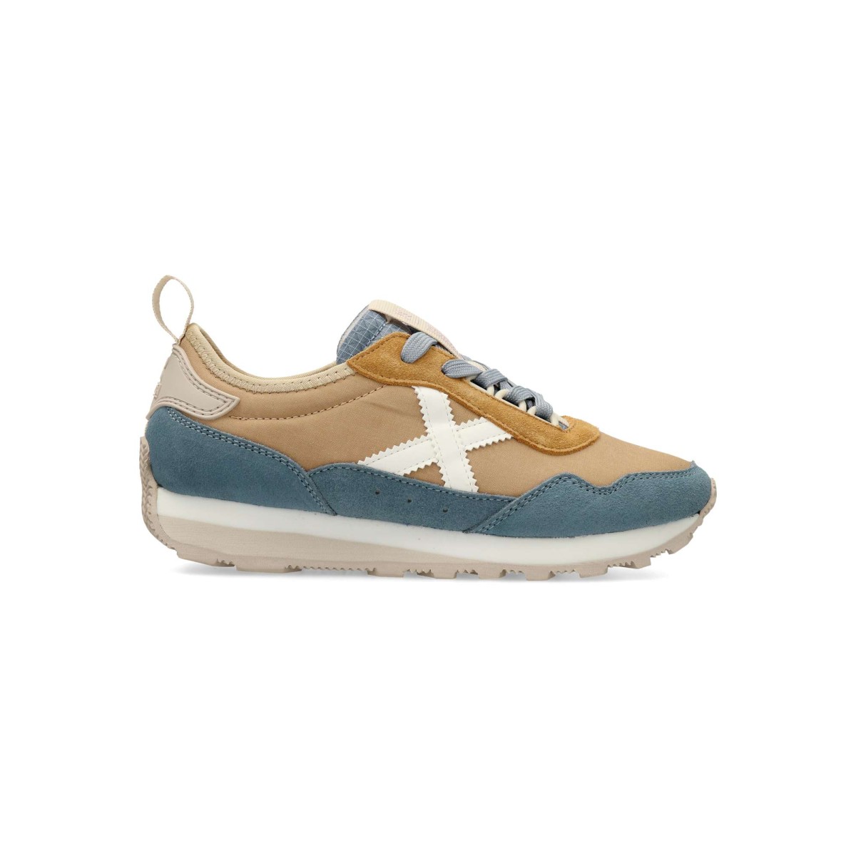 Munich - Zapatillas deportivas UM para mujer, estilo casual con cierre de cordones, fabricadas en piel y textil, suela de goma ligera y plantilla acolchada extraíble