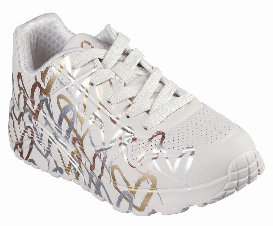 Zapatillas Skechers Uno Lite-metallic Love - Beige Para Niñas MKP