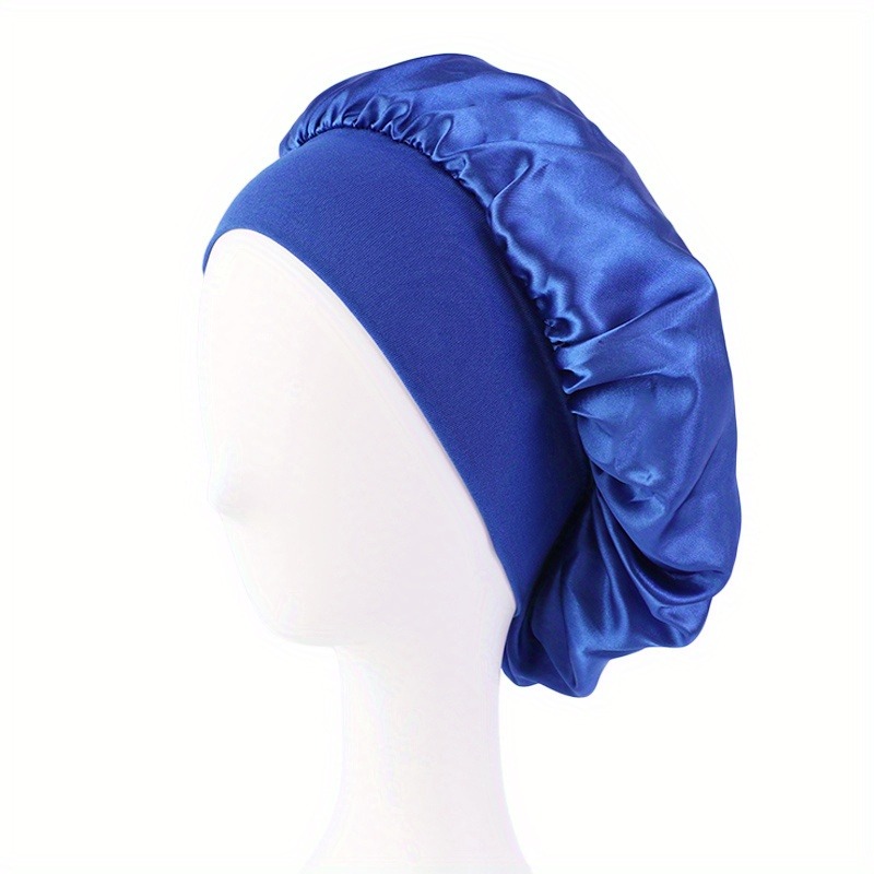 1pc Gorro De Dormir De Seda Suave Para Mujeres Y Hombres Capa De Satén Protección Para Pelo Rizado Estilo Bobeo Duradera No Desliza Todo La Noche