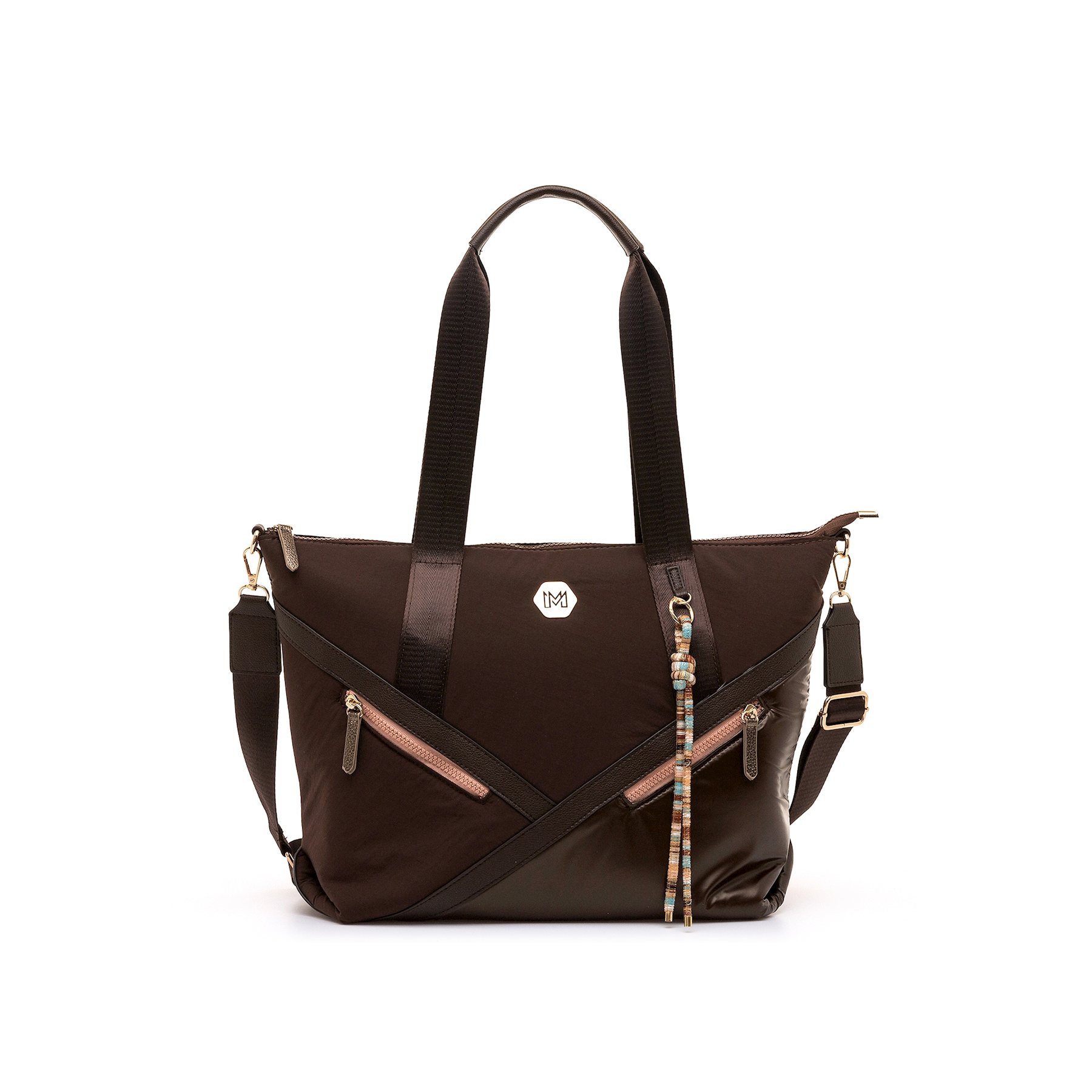 MARIAMARE bolsos mujer zante marron con cierre cremallera