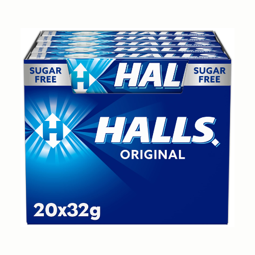 Pastillas Halls Eucalipto, Caramelo Sin Azúcar, Caja de 20 Sticks de 32 g