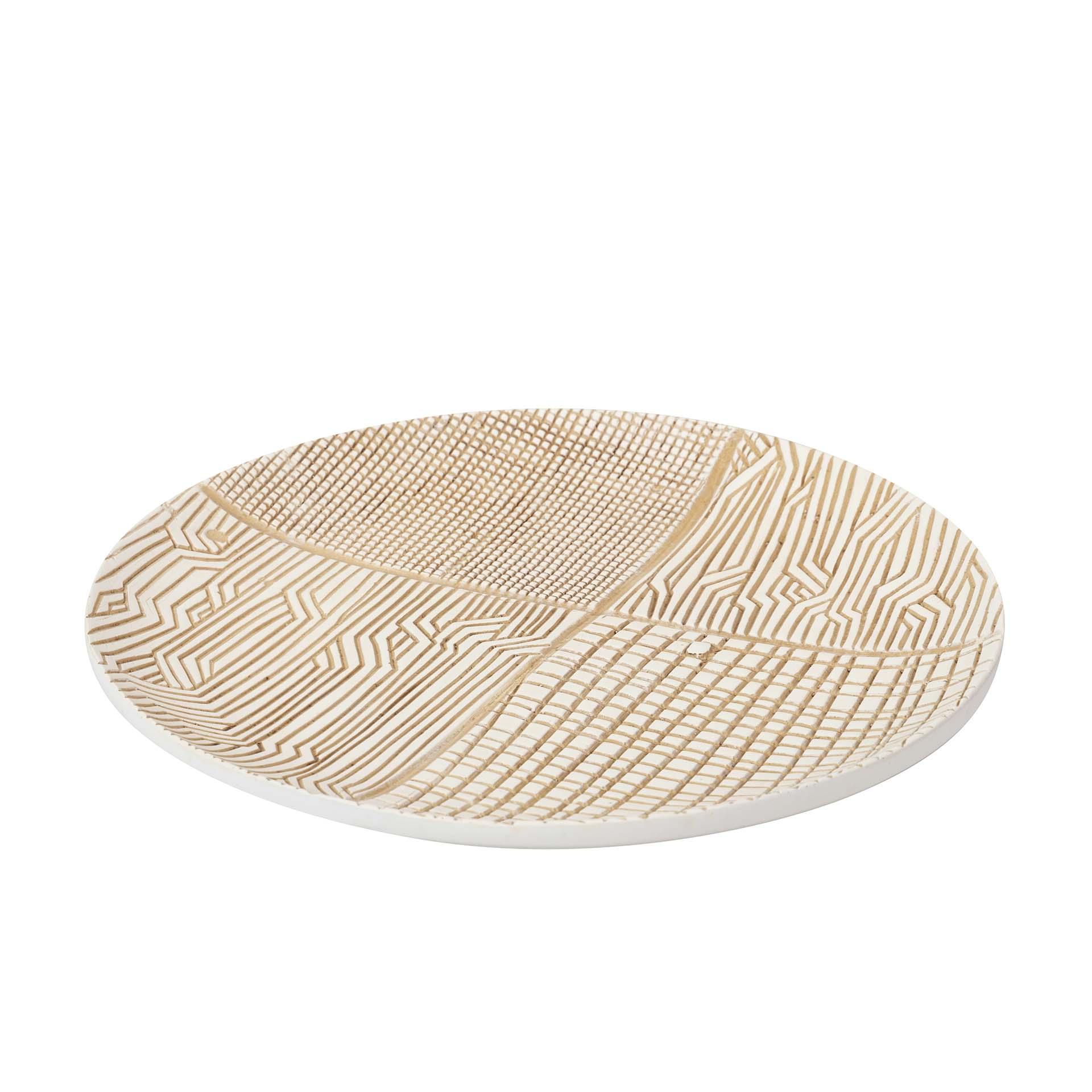 Centro de mesa resina blanco marron 29x29x4 cm , El mejor complemento para tu hogar.