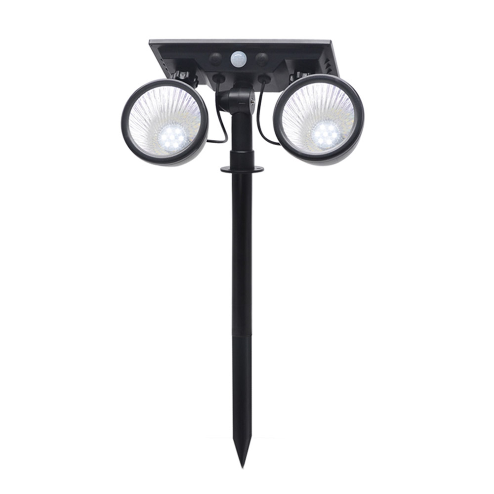 LEDBOX Foco doble de jardín Solar STREET CW+WW (2700K+6000K), Blanco dual. Iluminación exterior Led, Balizas Led exterior