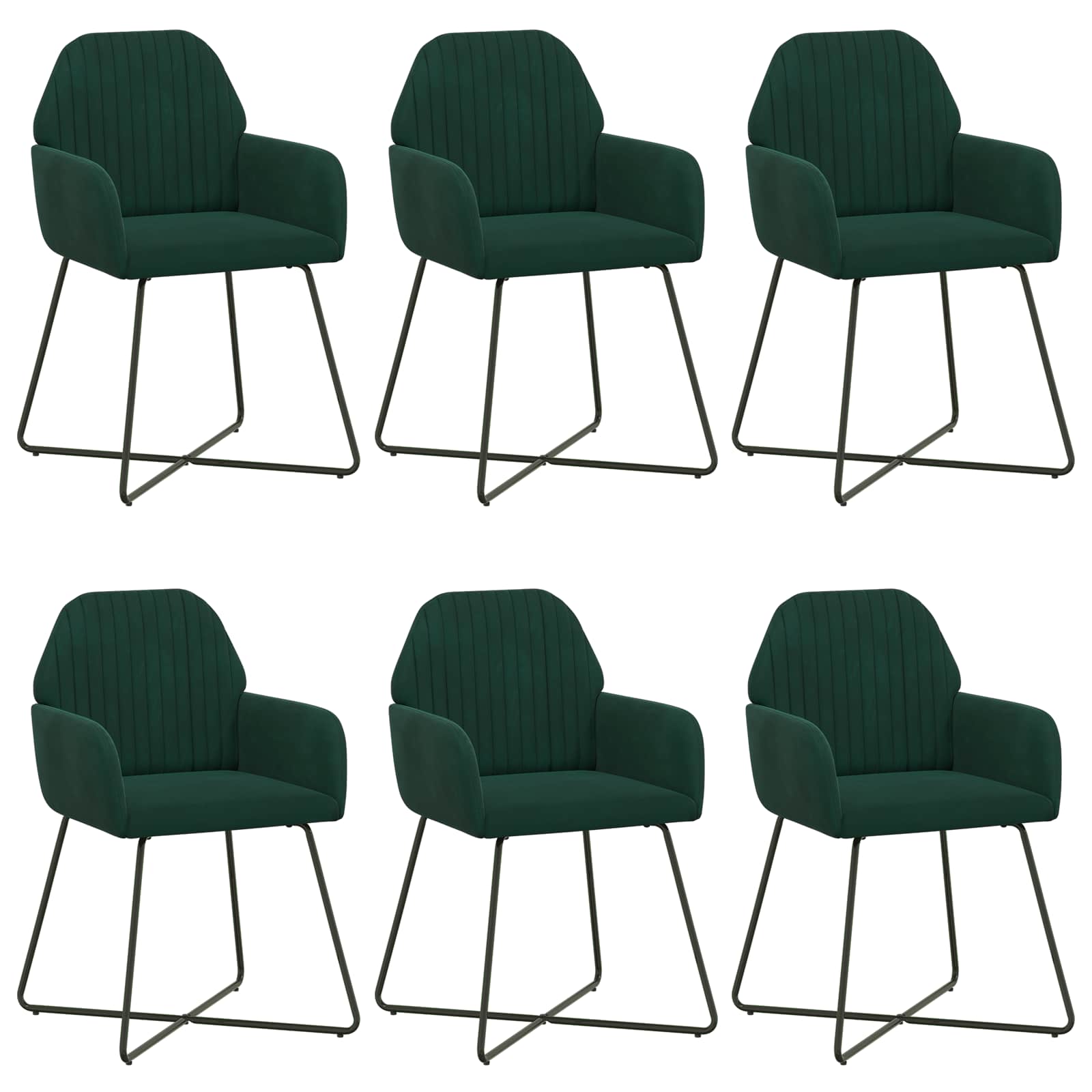 vidaXL Sillas de comedor 6 uds. Terciopelo  55 x 50 x 84 cm Multicolor