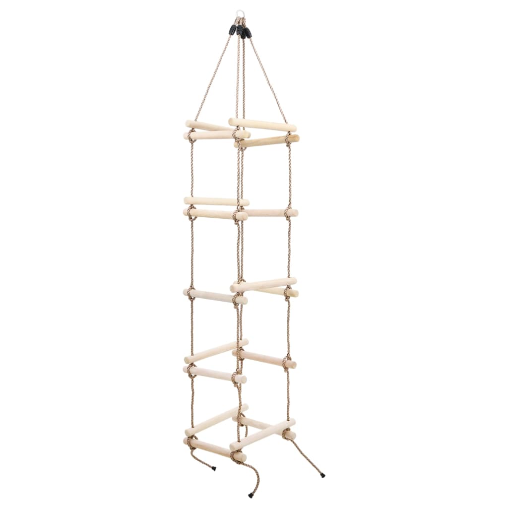 vidaXL Escalera de cuerda para niños madera 200 cm