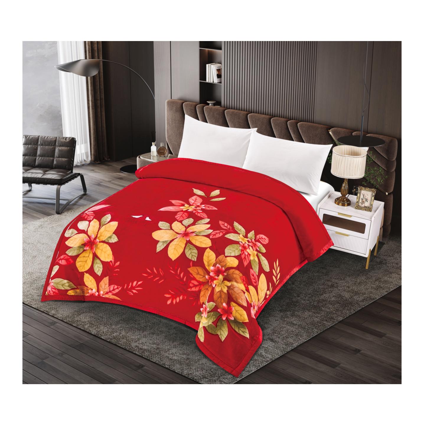 Manta terciopelo estampada floral Manta colcha muy gruesa y cálida, ideal para los meses de invierno 200X240cm