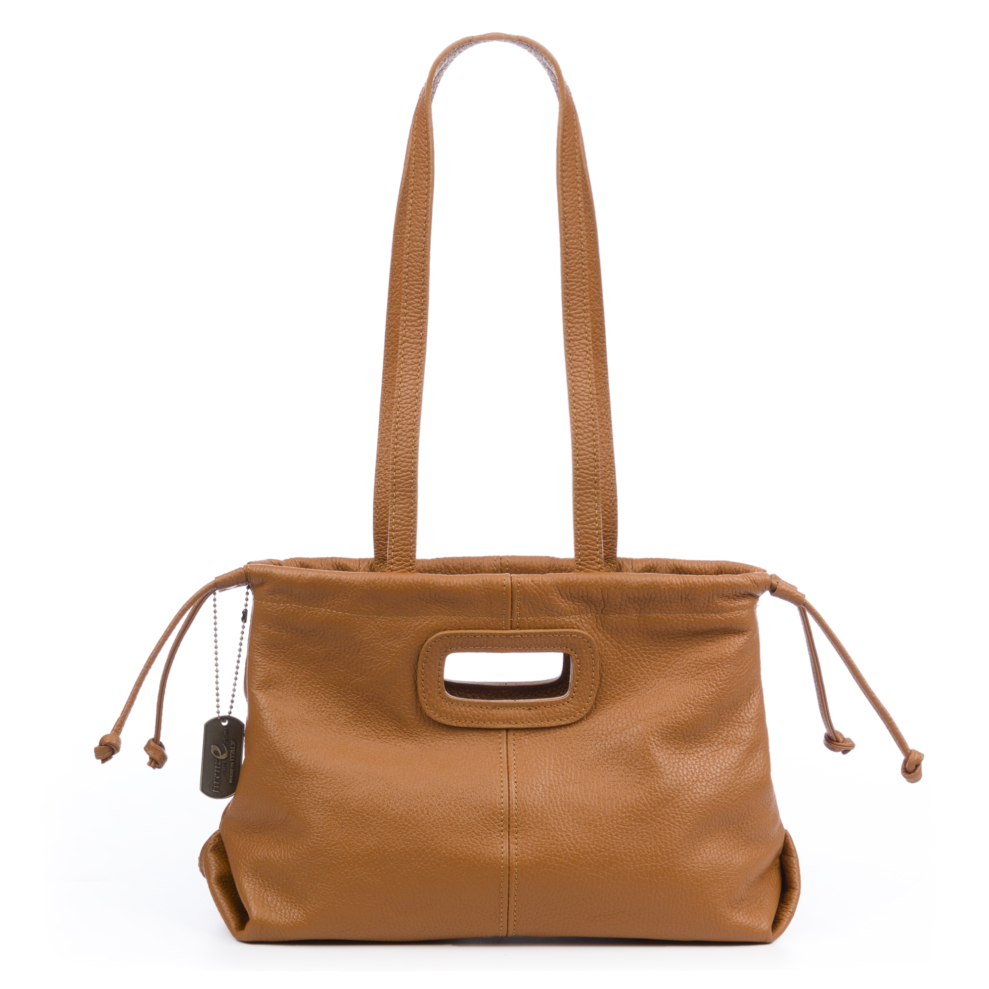 FIRENZE ARTEGIANI Bauladu Bolso Tote Mujer. Piel auténtica Dollaro. Fabricado en Italia 36,5x12x21,5 Cm.
