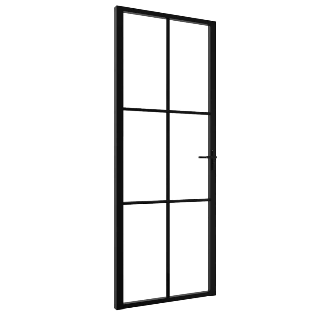 vidaXL Puerta Interior de Vidrio y Aluminio Mate Corrediza Habitación Color Blanco y escarcha,  Negro y escarcha,  Blanco y transparente y mas
