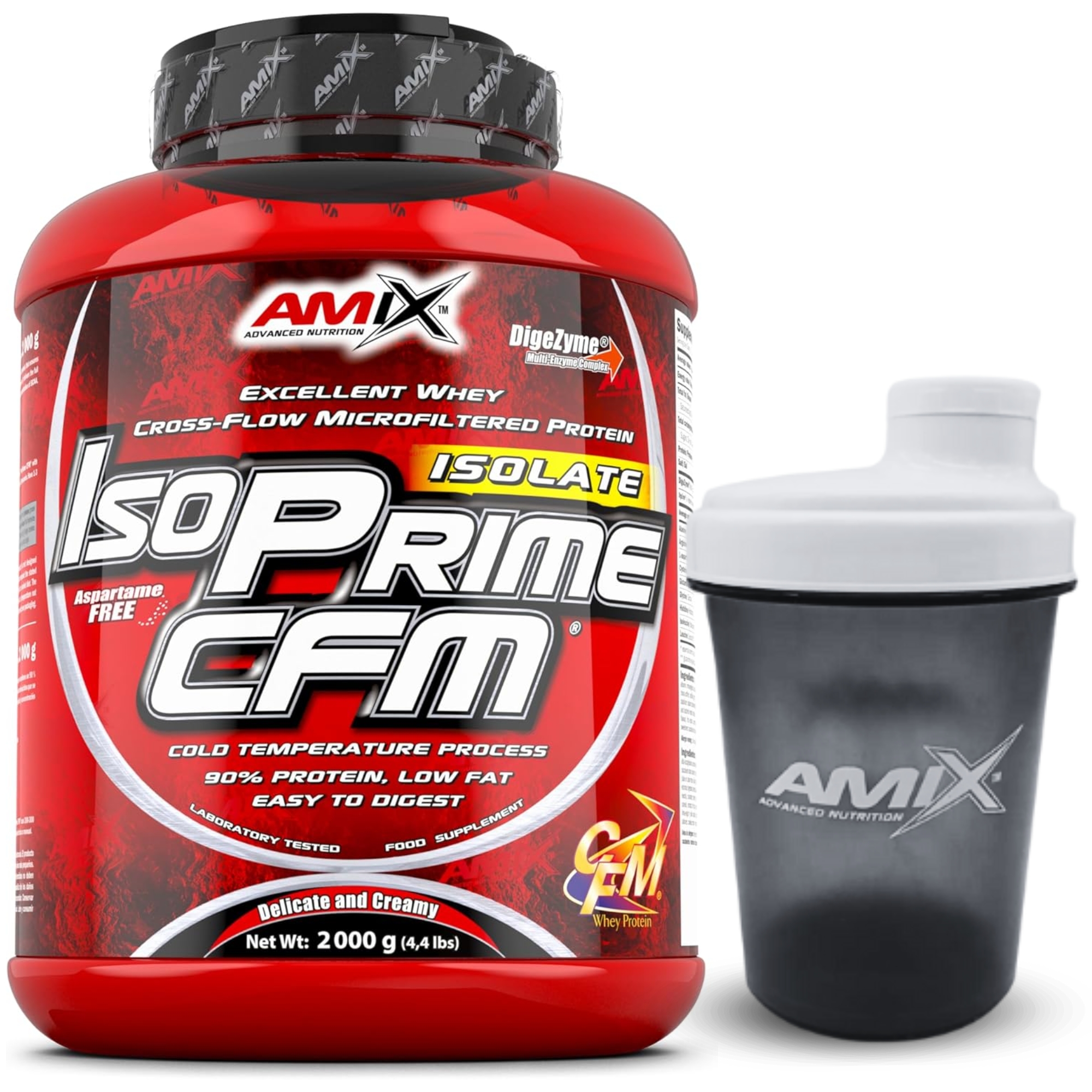 AMIX ISO PRIME CFM Isolate 2 kg – Proteína Aislada de Suero 90% Pureza con DigeZyme® y Sin Aspartamo AMIX NUTRITION