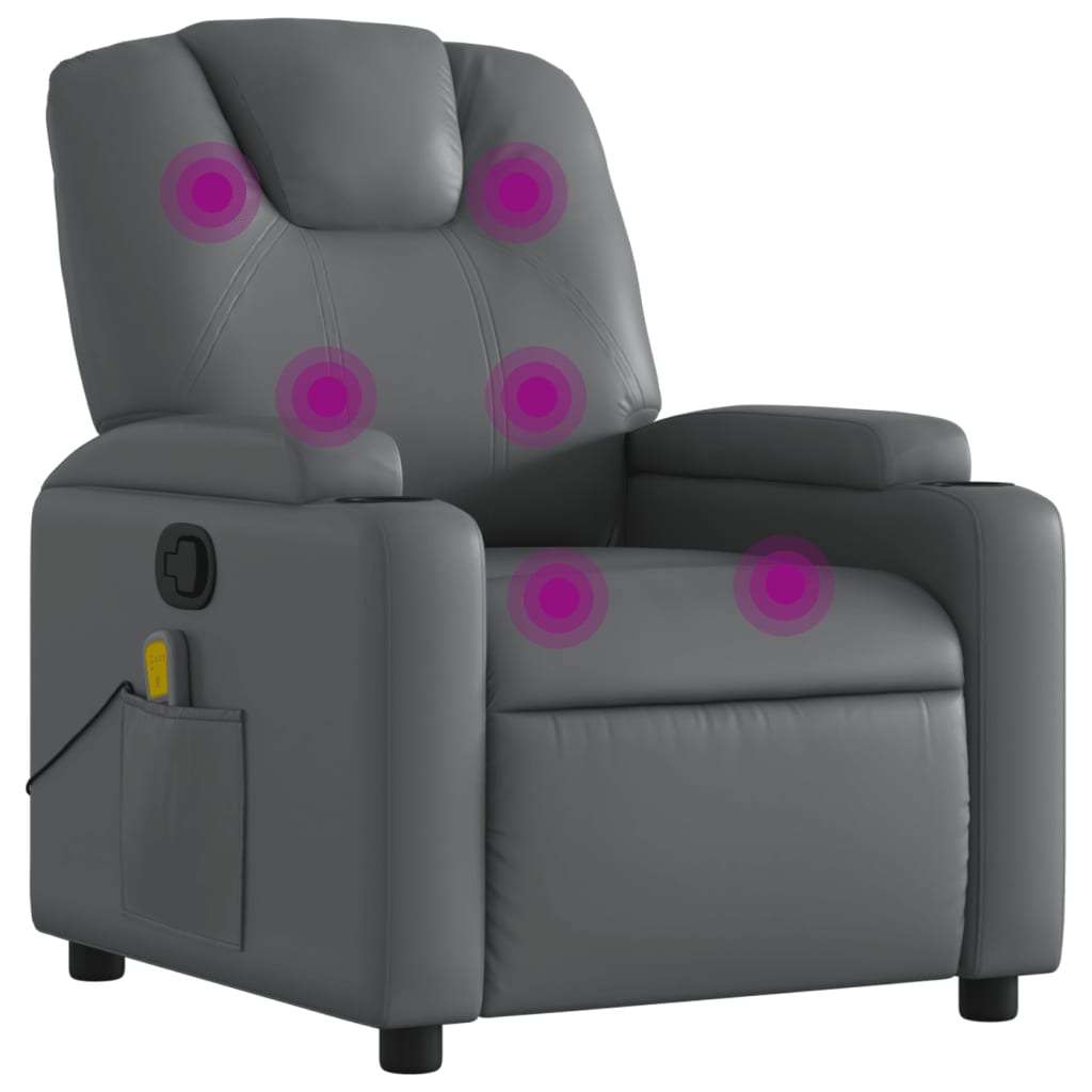 Vidaxl Sillón de Masaje Reclinable Cuero Sintético Negro
