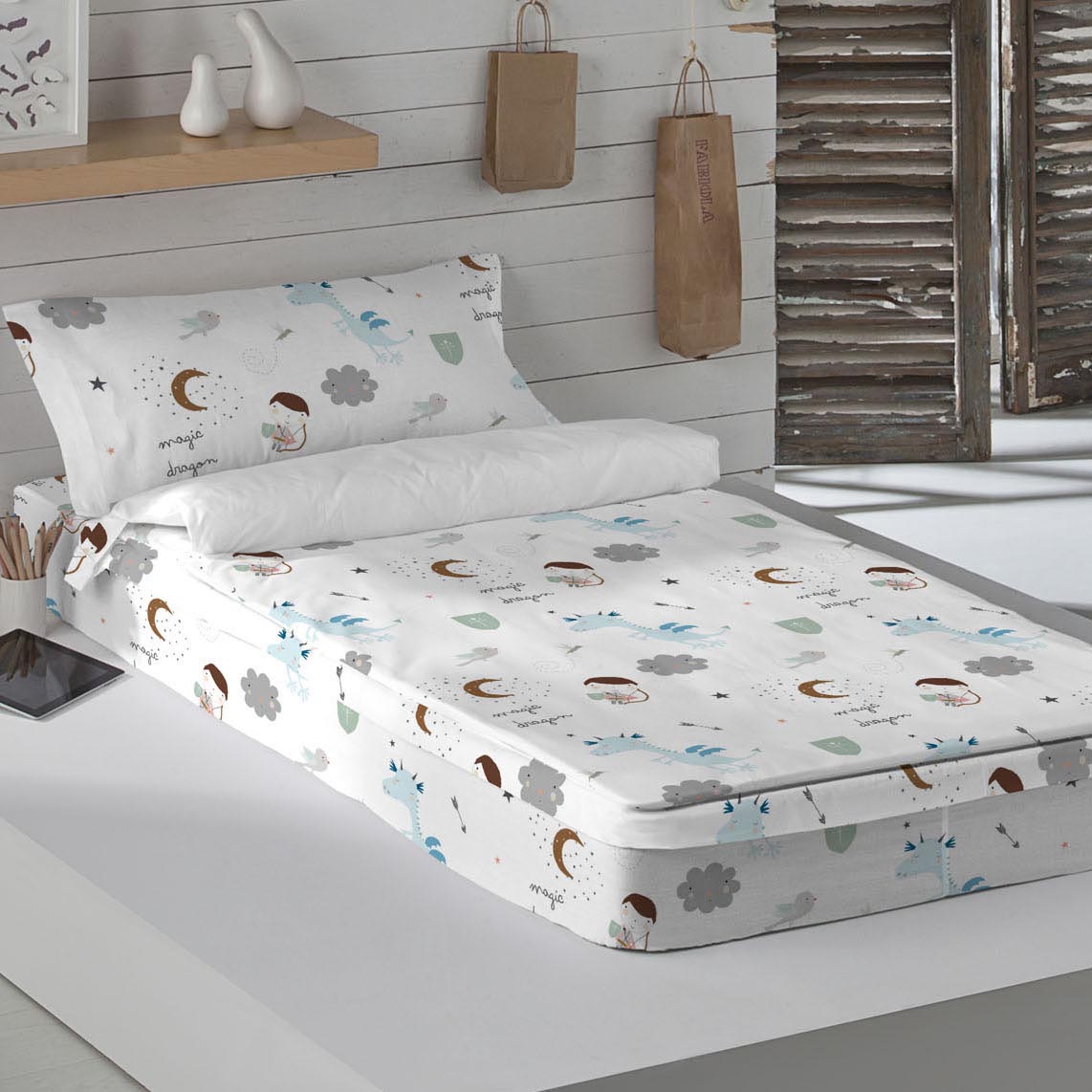 HACIENDO EL INDIO - Saco Nórdico Infantil Estampado 100% Algodón - Con o Sin Relleno - Cierre con Cremallera y Fuelle para Camas Nido y Literas - 17 Modelos Disponibles - Cama 90 - Fabricado en España