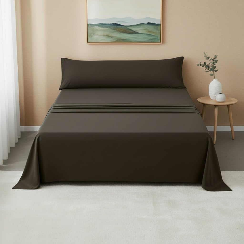 Juego de Sábanas para Cama 90/105/135/150/180cm Lisa, 3 Piezas, Sábana Bajera, Sábana Encimera y 1 Funda de Almohada, Suave y Fresca, Fácil de Lavar