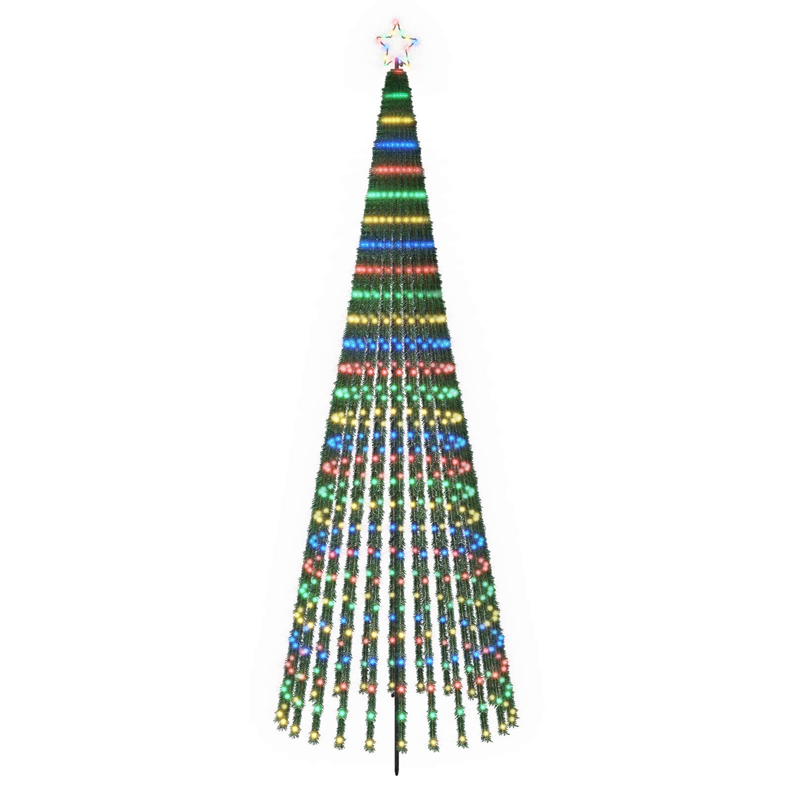 vidaXL Árbol de Navidad LED 300 cm 668 LED Multicolor Acero Negro