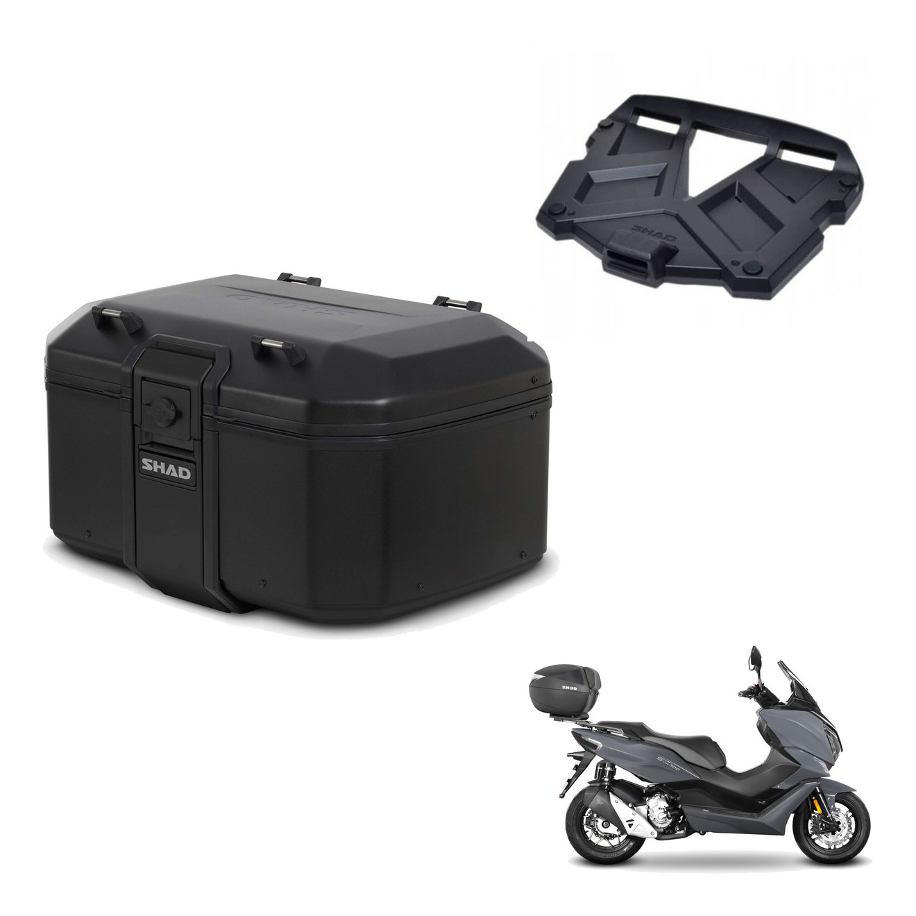 Baul Tr55 Pure Black + Herraje Baul + Pa KIT-569558