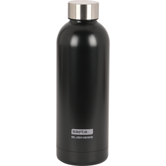 SAFTA  SAFTA BUSINESS "BLACK" Botella termo de acero inoxidable de 500ml Alta calidad - Botella Termo Mantiene 6h liquido caliente, y cálido hasta 12h - Botella Acero Inoxidable Mantiene 12h el liquido frio