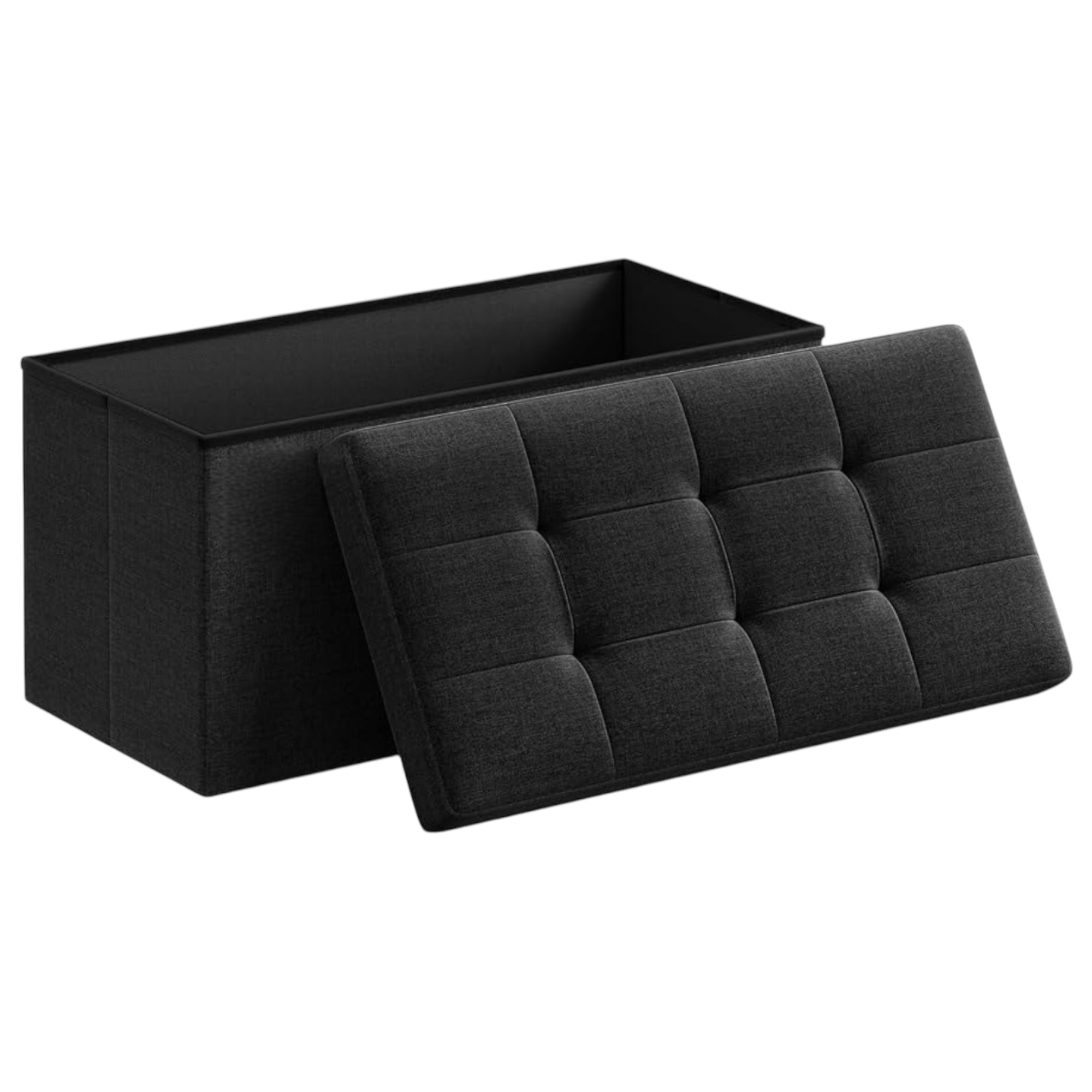 Puff Almacenaje, Baúl de Almacenaje Plegable, Taburete Reposapiés, Banco de Cubo, Soporta hasta 300 kg, para Sala de Estar, Dormitorio, Entrada .Baúl Puff Taburete de Almacenamiento otomano, Taburete de Lino, reposapiés para Asiento （cajon-001 2190 D7）