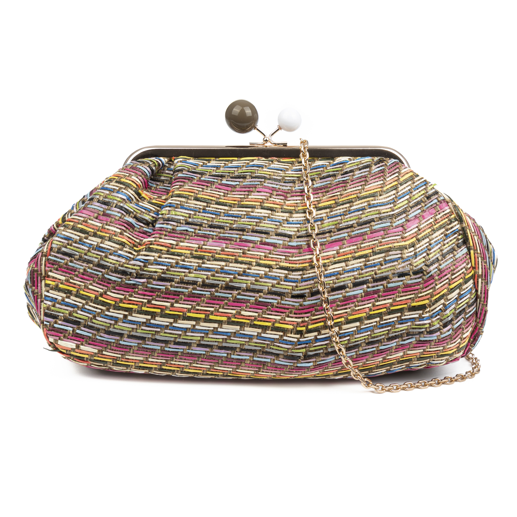 Boesio Bolso bandolera Mujer. Fabricado en rafia sintética entrelazada.