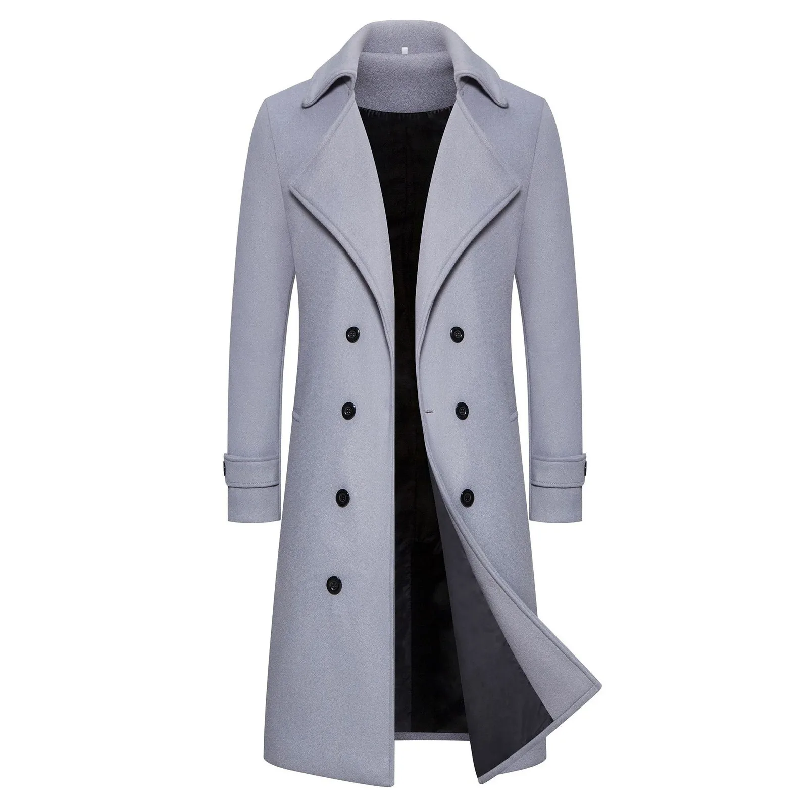 TK Abrigo De Lana Largo Para Hombre Y Mujer Elegante Y Elegante Chaqueta De Lana Clásica Para Otoño Abrigo De Viento Doblemente Botonadito