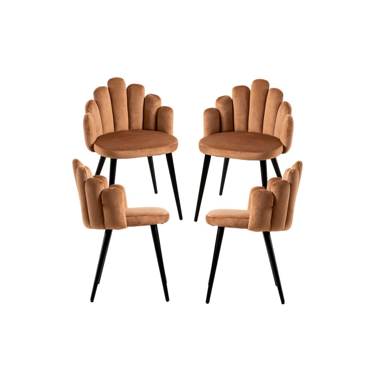 Regalos Miguel - Packs Sillas Comedor - Pack 4 Sillas Hand Patas Negras Terciopelo