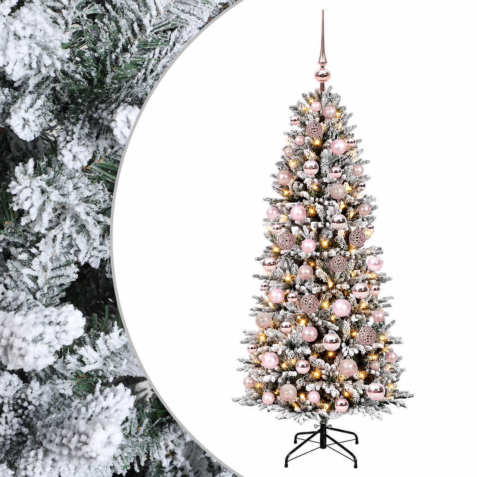 vidaXL Árbol de Navidad artificial con bolas 180 cm 300 LED