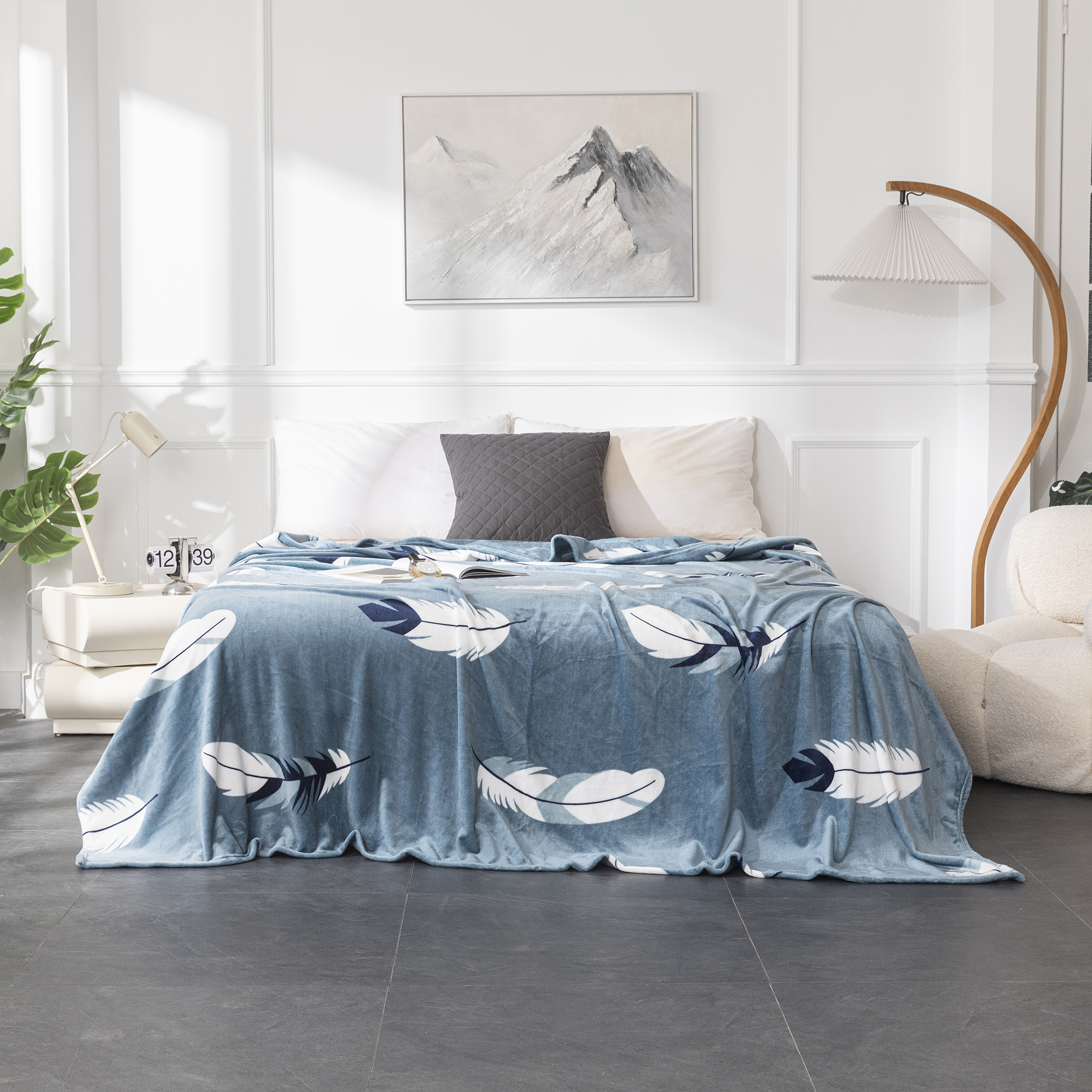 Manta de Microfibra y Franela Estampada Meishida - Suave y Cálida para Cama, Sofá o Decoración del Hogar, Ideal para Regalo, Lavable a Máquina, Disponible en Varios Colores y Tamaños