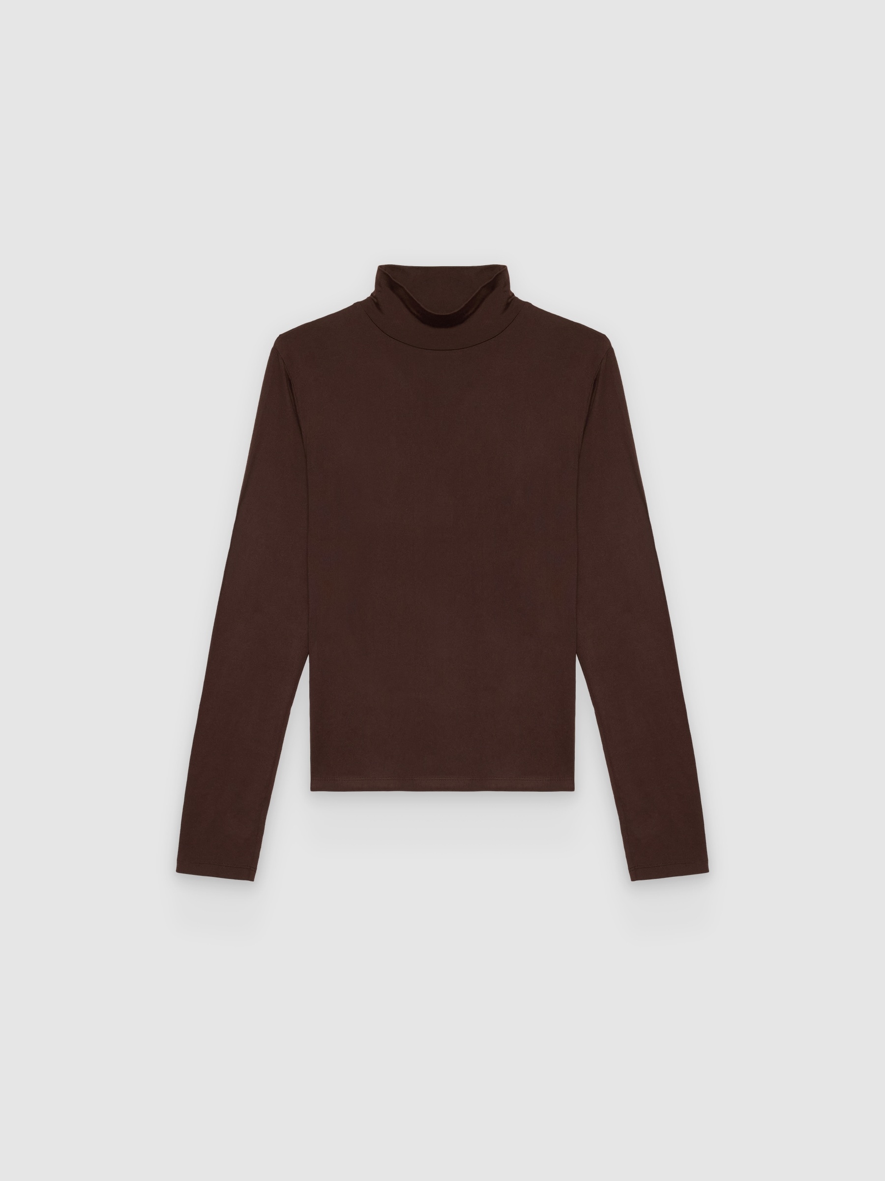 Camiseta básica de punto con cuello alto, manga larga y corte slim, de tejido suave INSIDE