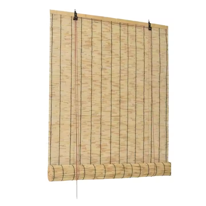 Estor enrollable efecto bambú,Persiana enrollable de Junco,Cortinas Opacas Transpirables Persiana Enrollable Para Ventanas,adecuadas para interiores y exteriores,variedad de medidas