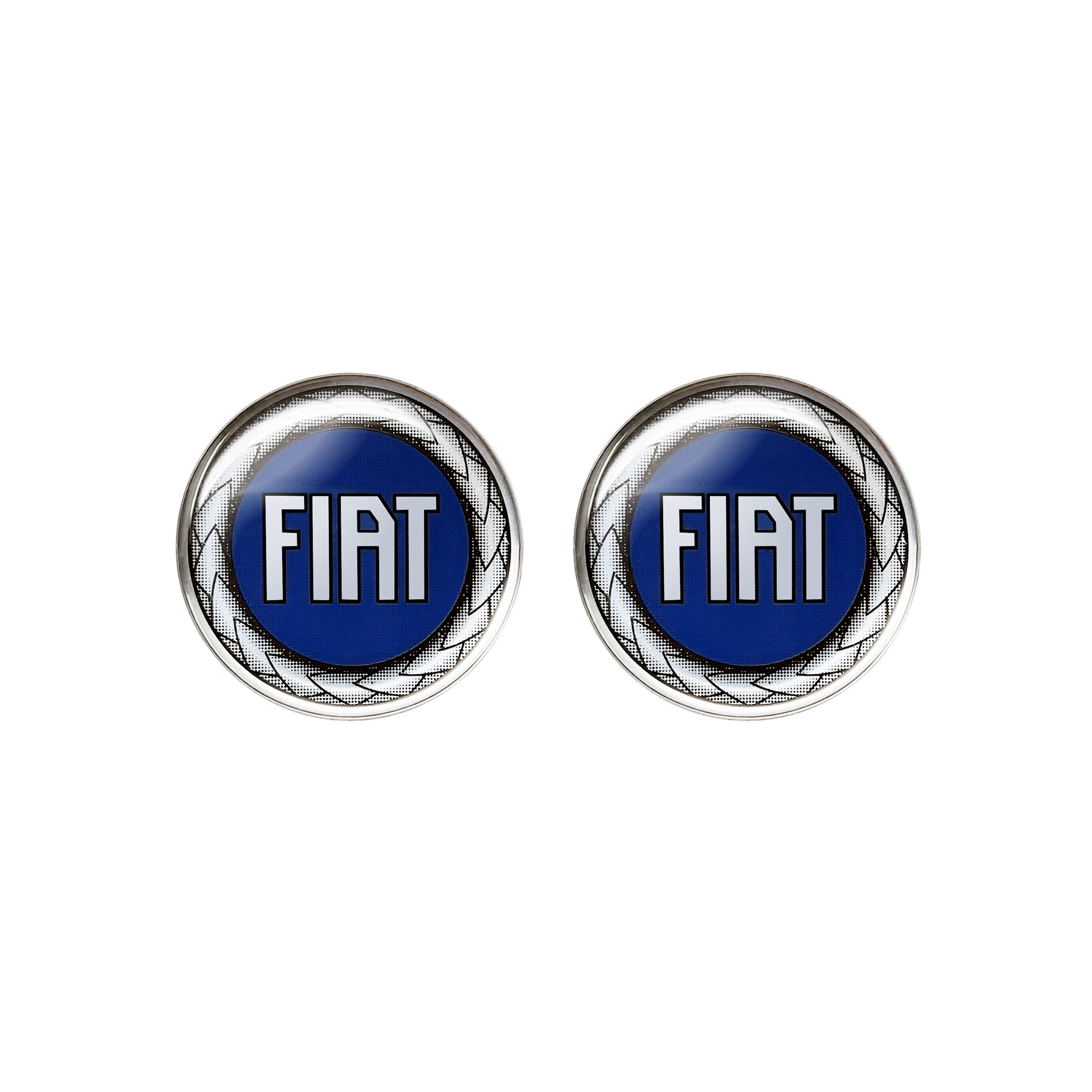 Fiat 3D Logo Oficial Azul 12mm, 2 Piezas Pegatina