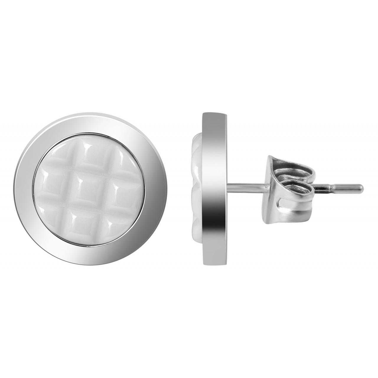 Akzent® Pendientes Prateados de Cerâmica em Aço Inoxidável - 0026