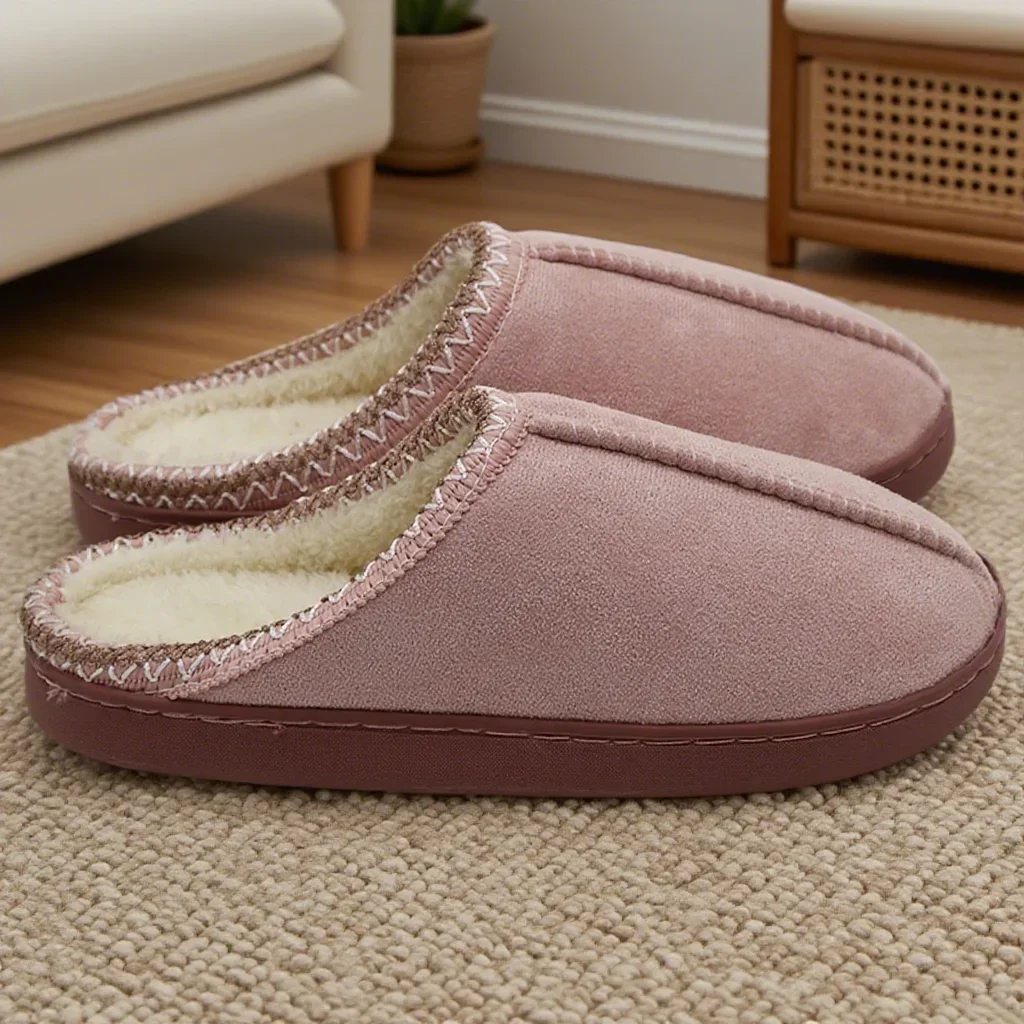 TK Pantuflas De Algodón Para Otoño E Invierno Con Suela Gruesa Antideslizante Para Parejas Calientas Y Suaves Con Lining De Poliéster