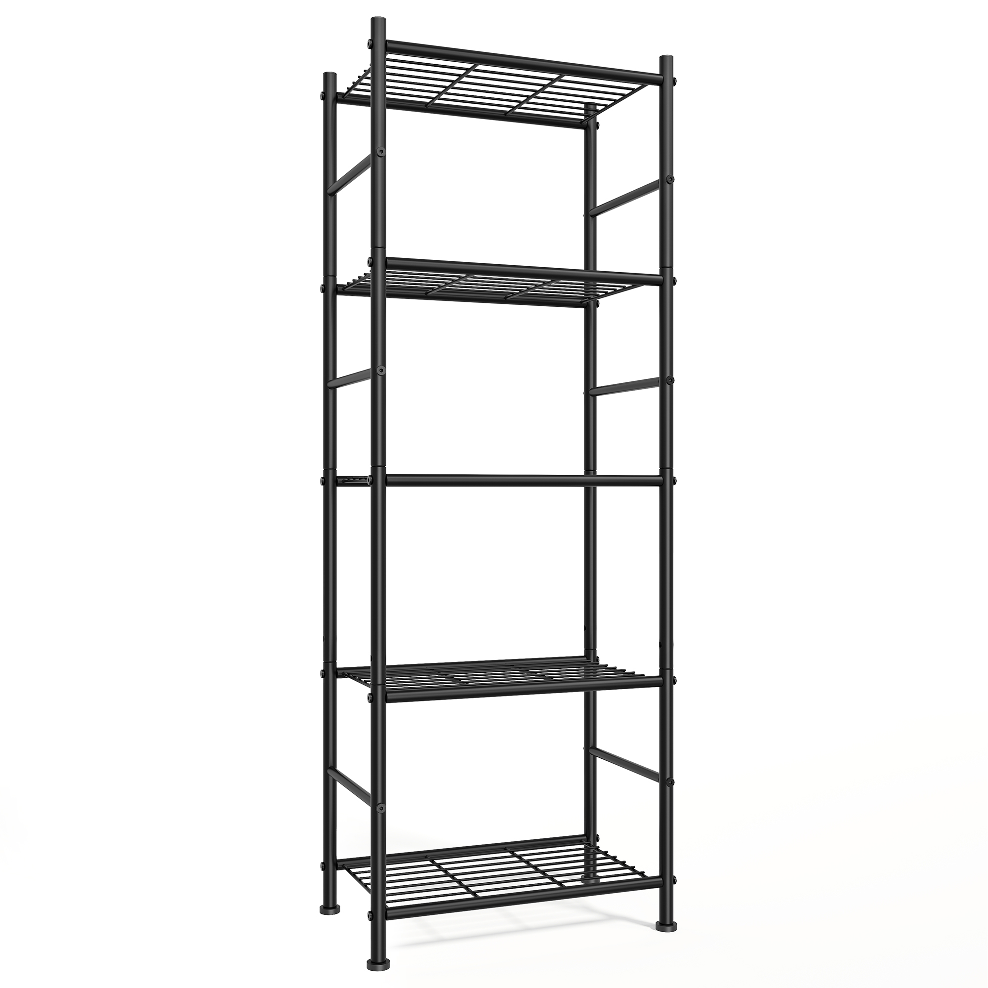 SONGMICS Estantería Metálica de 5 Niveles Organizador de Acero 40 x 30 x 144 cm Negro