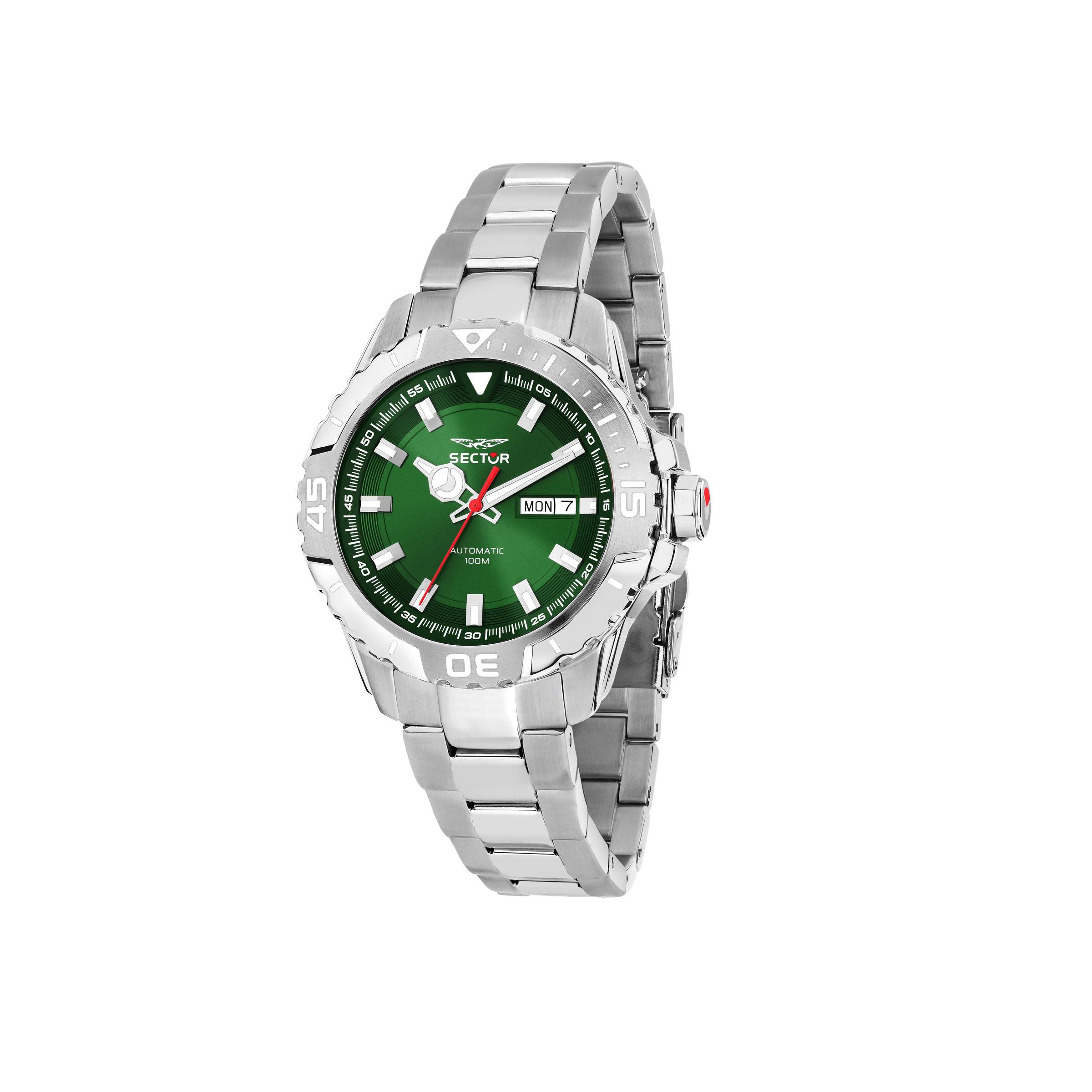 Sector Reloj Hombre Caja De Acero Pulsera Acero De Color Plata Resistente Al Agua 10 Atm R3223135006