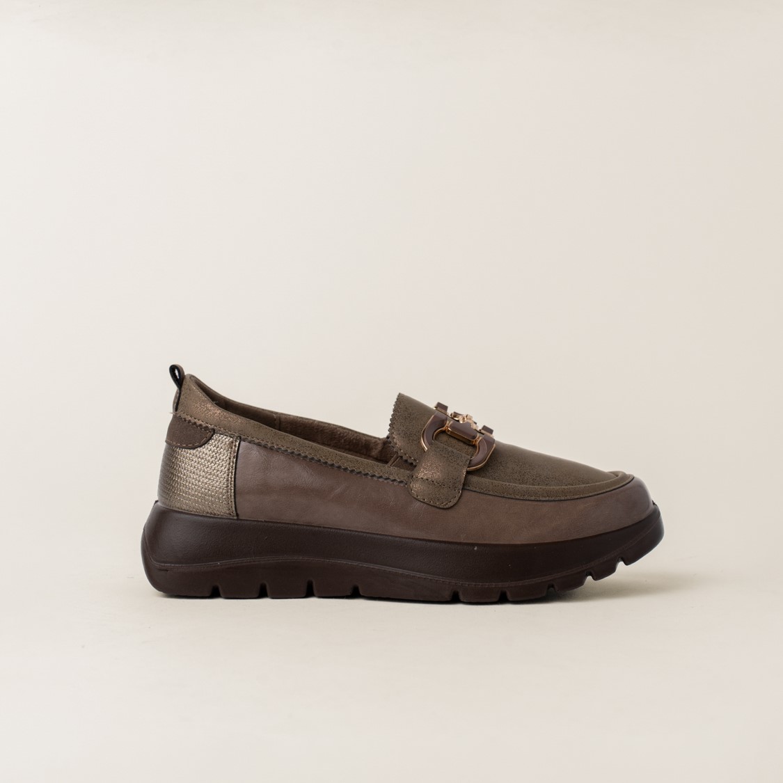 Mocasines con plataforma de mujer texturas combinadas Mysoft 25M629