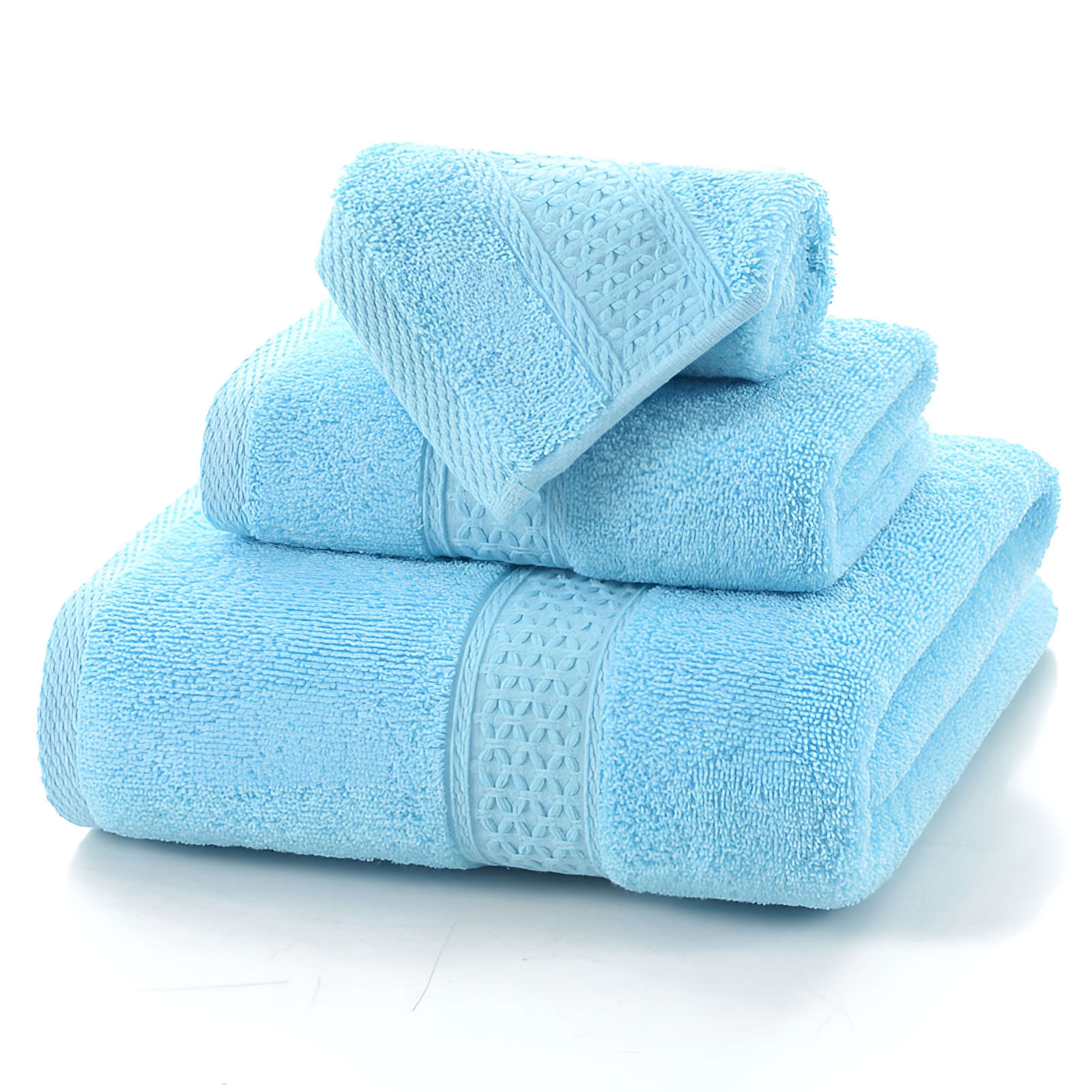 Om Home Juego de toallas de Algodón de lujo para el hogar, Set de 3 piezas, Ultra suave, highly absorbente, incluye 1 toalla de baño, 1 toalla de mano, 1 paño
