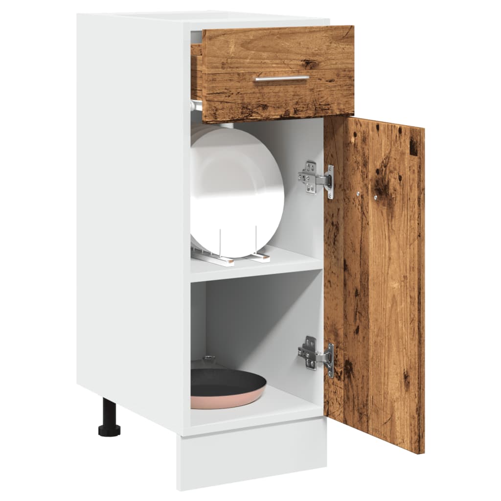 vidaXL Armario inferior cajón cocina “Lyon” madera de ingeniería en color Blanco/Roble artisan/Gris sonoma y más | almacenamiento funcional diseño moderno para baño dormitorio sala
