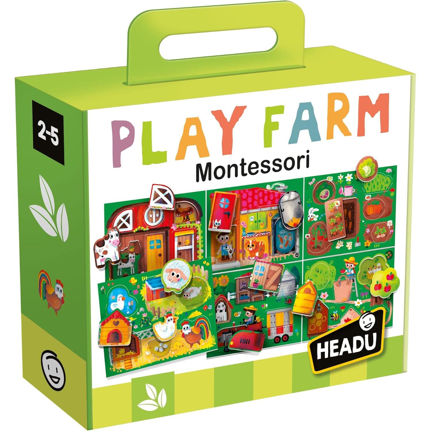 Headu - Play Farm Montessori | Juegos para Niños De 2 Años A 4 | Juego Educativos con 6 Tableros | Puzzle Niños 36 Piezas | Juegos Infantiles | Regalo Niño 2 Años A 4